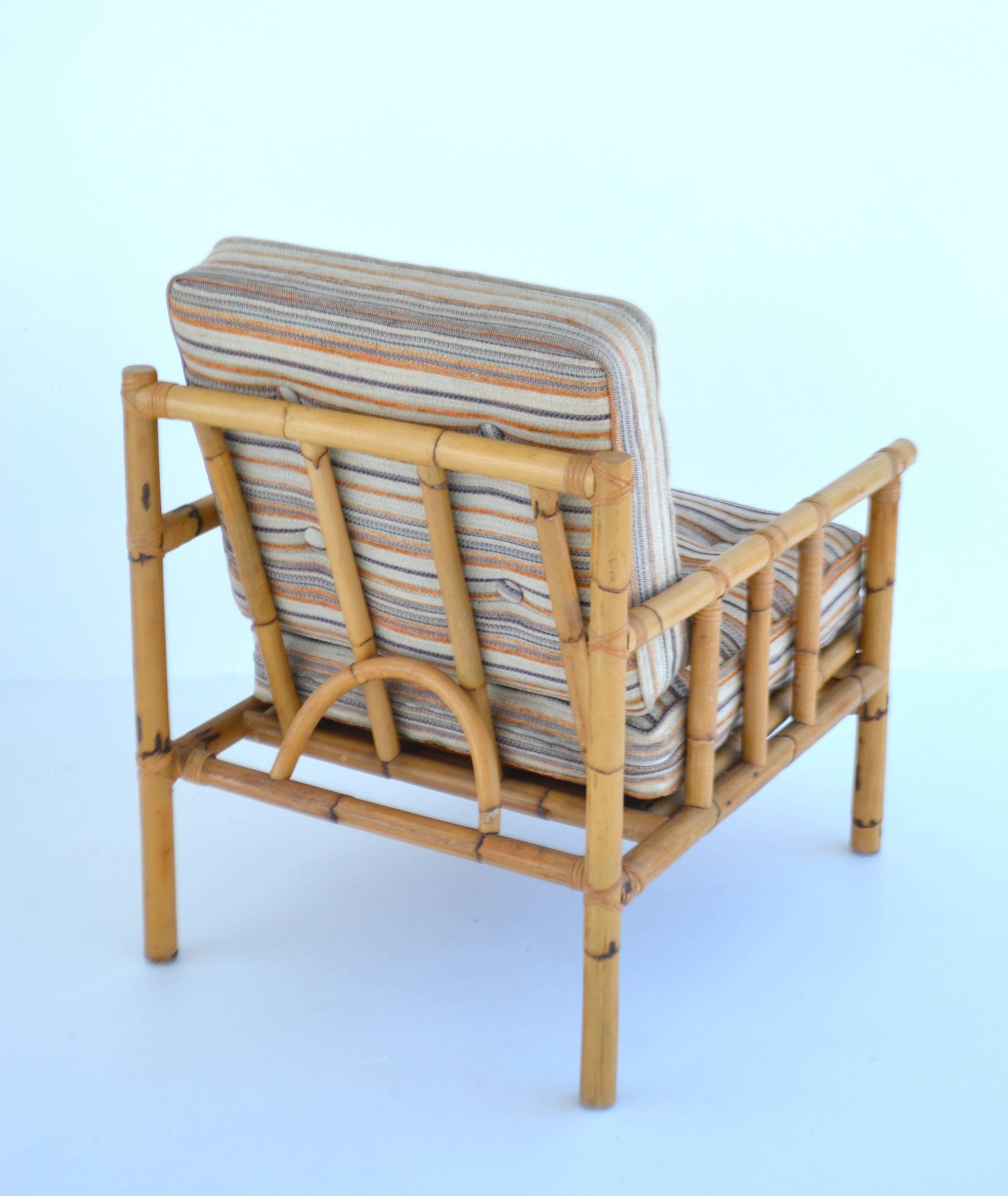 Midcentury Bamboo Club Chair im Zustand „Gut“ im Angebot in West Palm Beach, FL