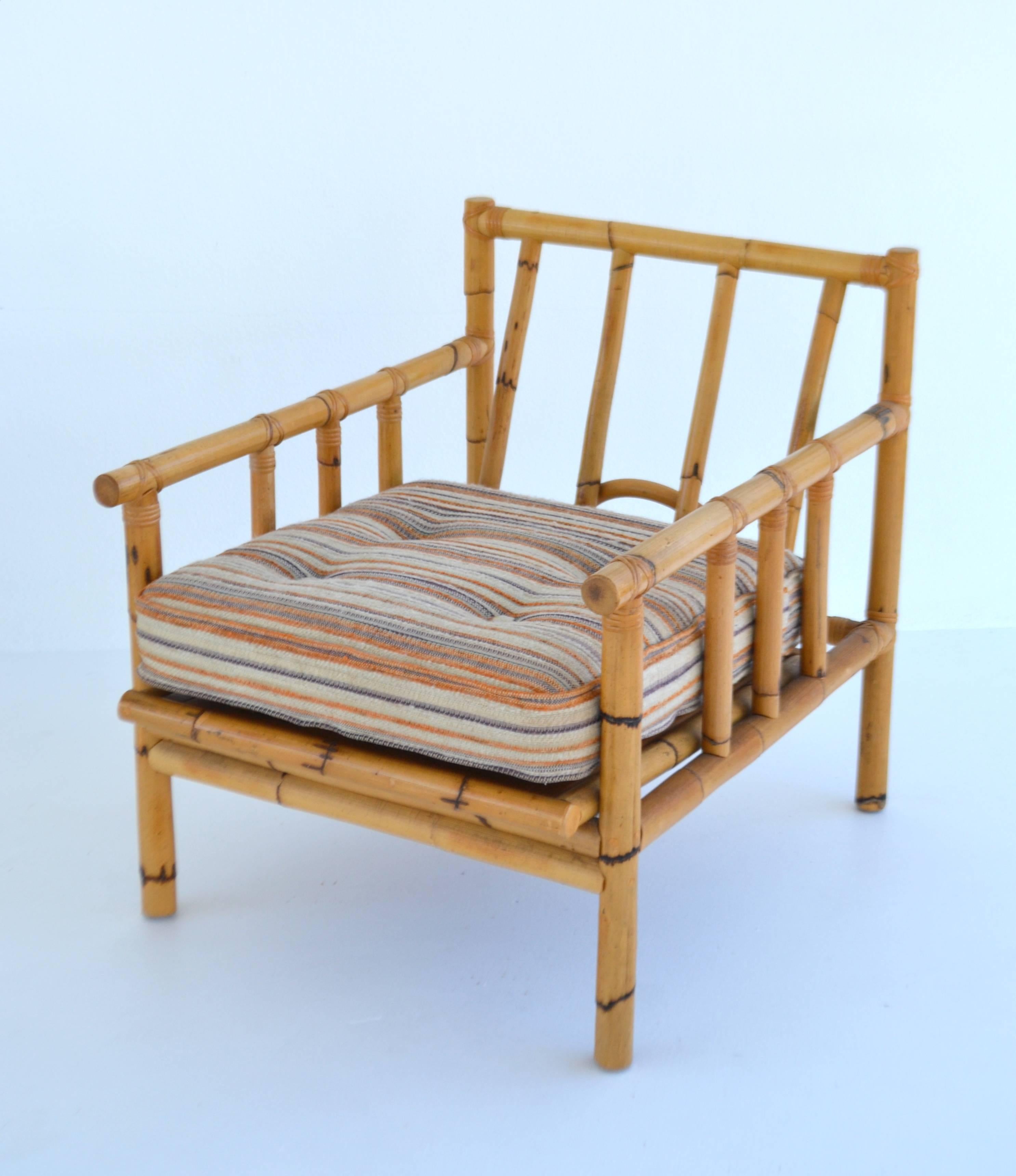 Midcentury Bamboo Club Chair (Mitte des 20. Jahrhunderts) im Angebot