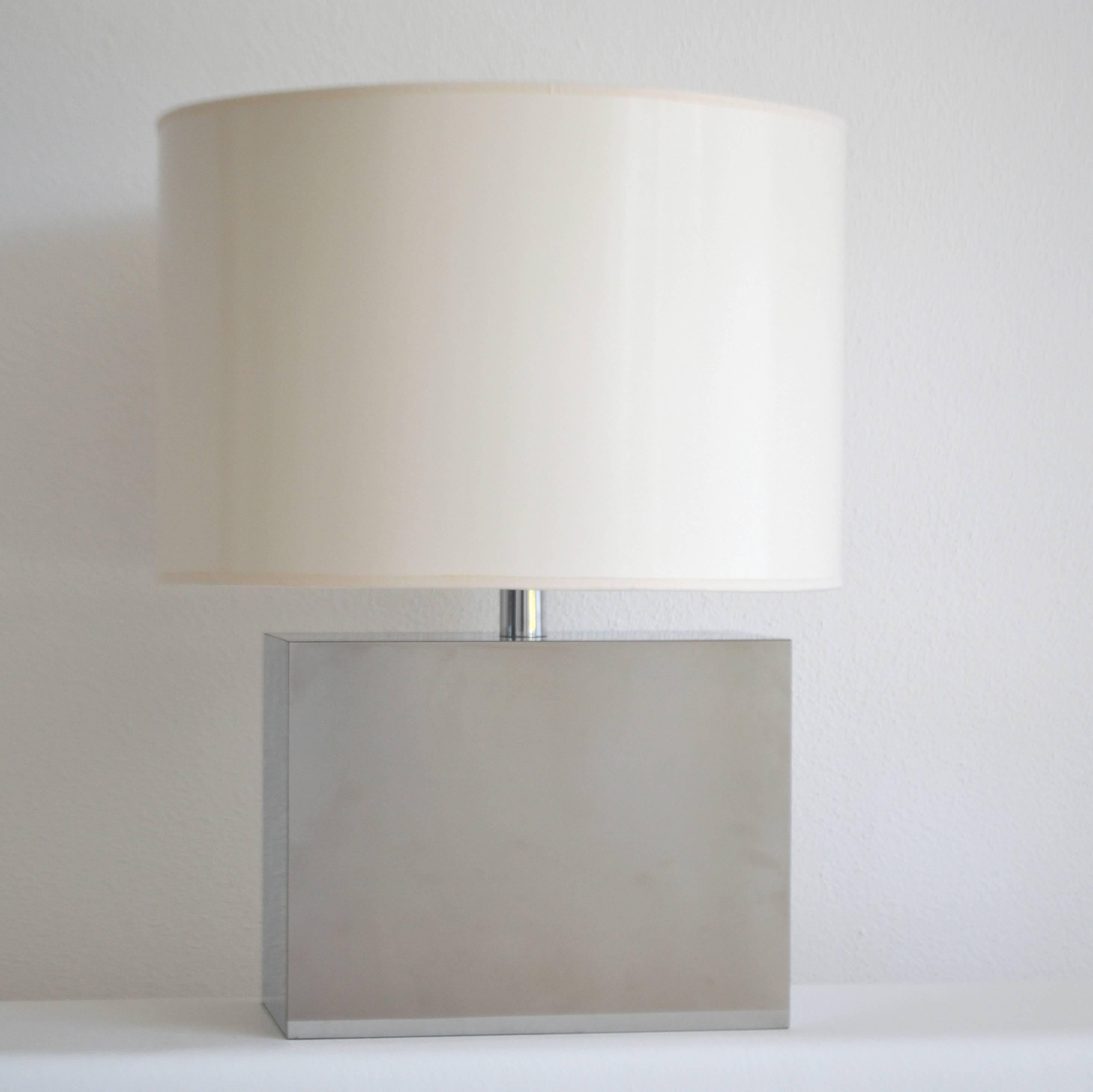 Mid-Century Mirrored Chrome Rectangular Table Lamp by Kovacs 1