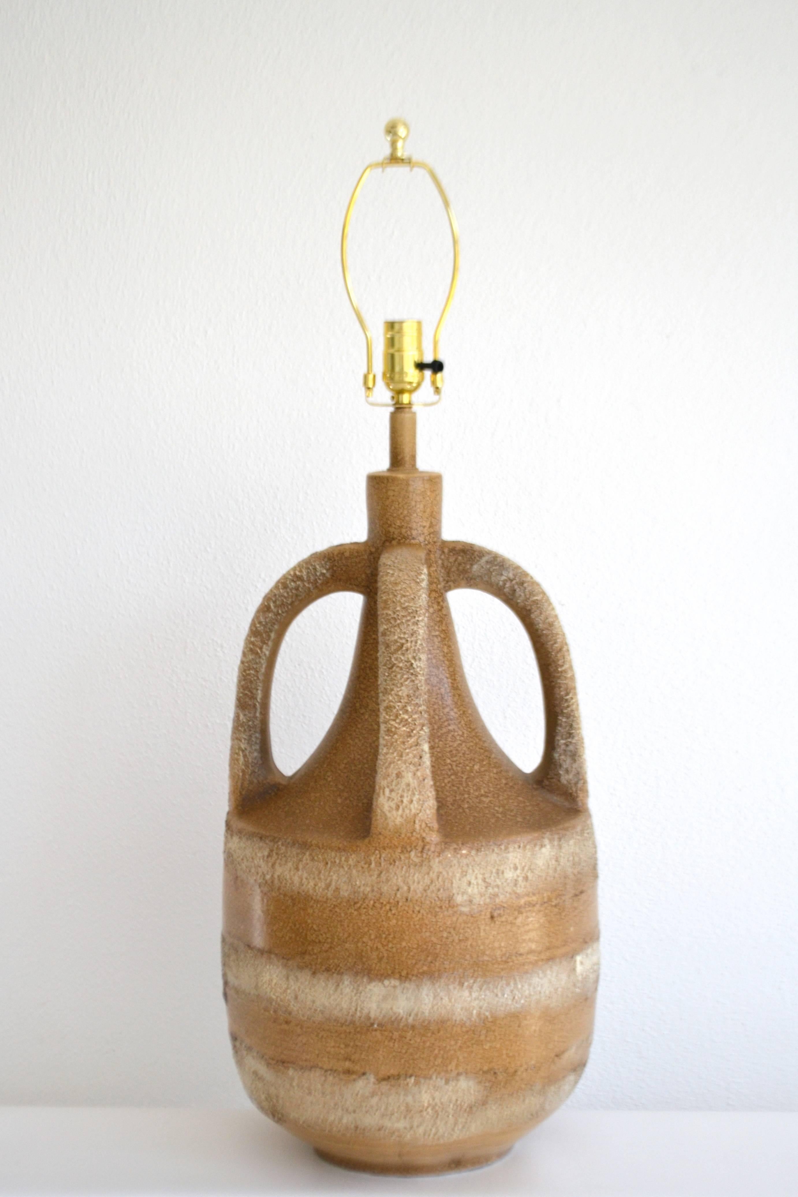 Mid-Century Modern Midcentury Ceramic Jar Form Table Lamp For Sale