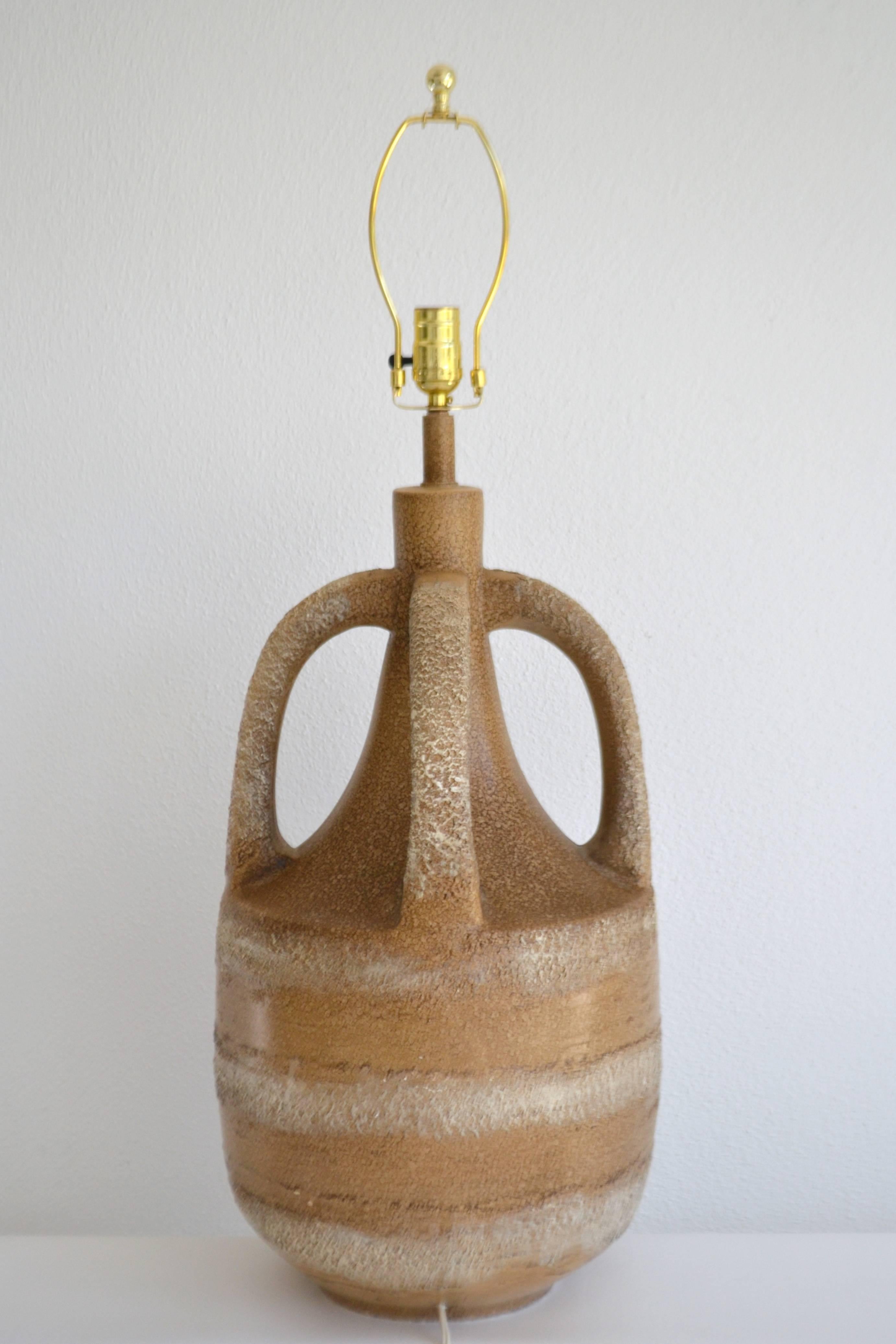 Mid-20th Century Midcentury Ceramic Jar Form Table Lamp For Sale
