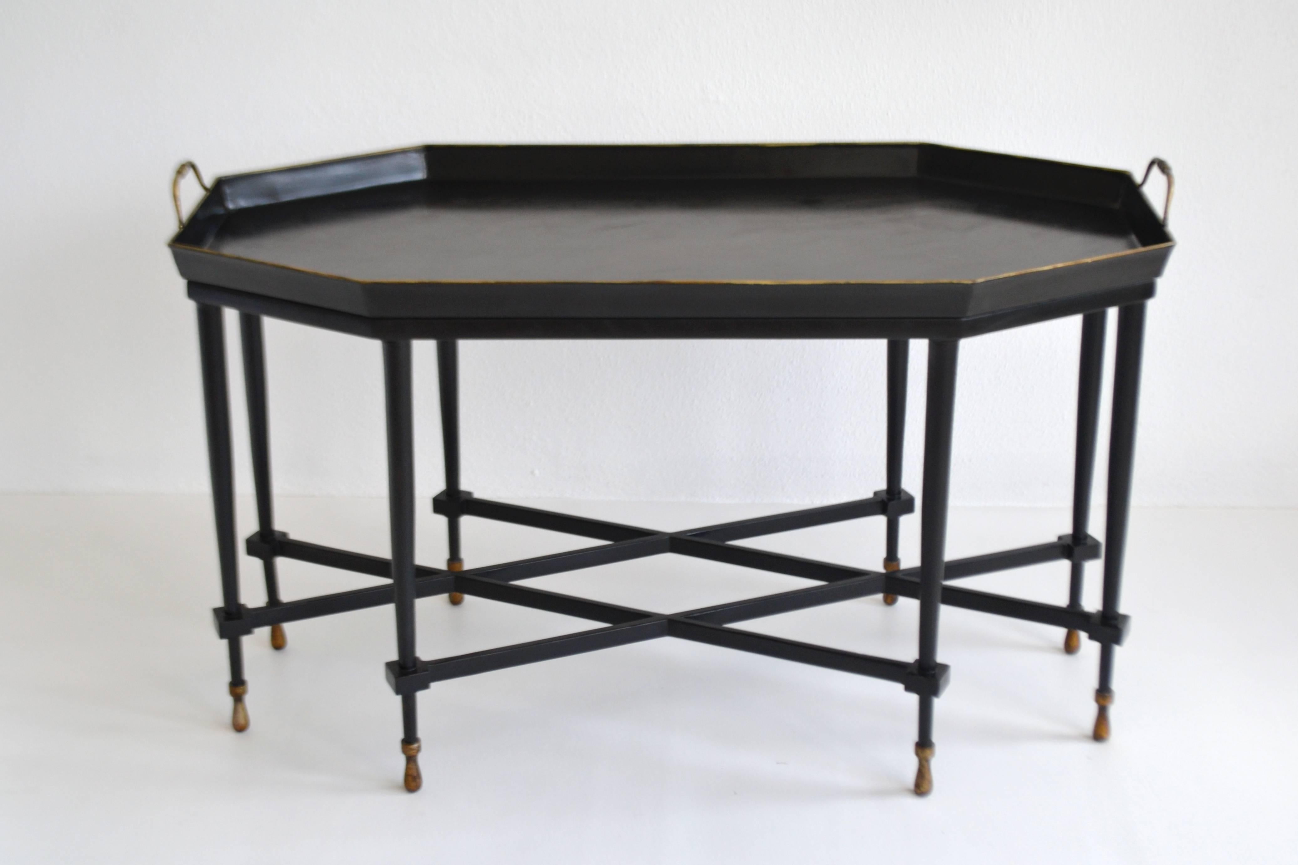 Hollywood Regency Tole Tray Top Cocktail Table