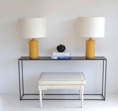 Pair of Mid-Century Ceramic Geometric Form Table Lamps