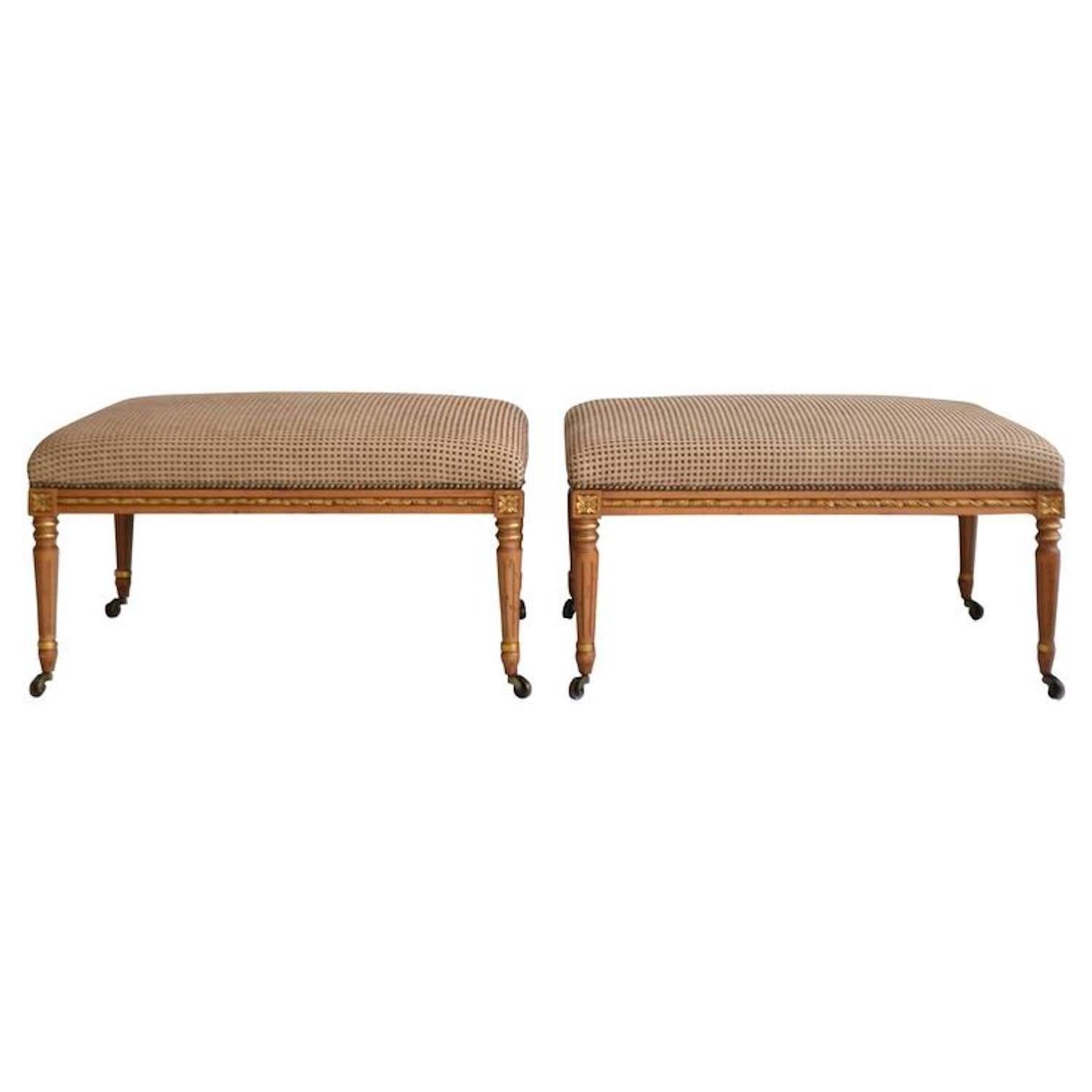 Louis XVI Style Upholstered Bench / Cocktail Table 3