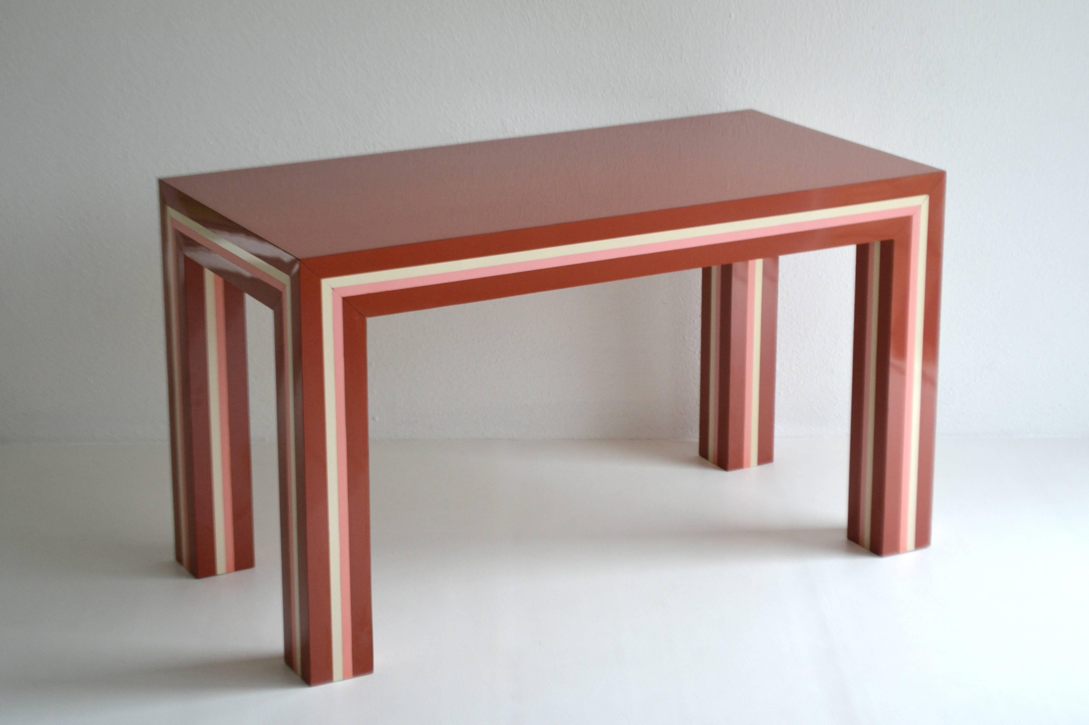 American Pair of Postmodern Parsons Style Side Tables