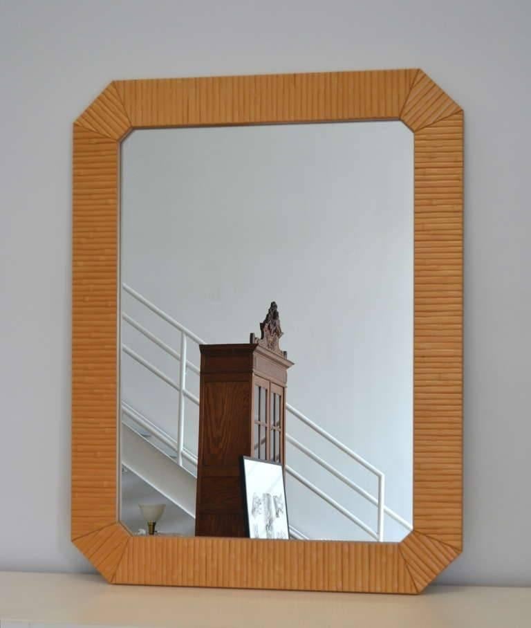 Post-Modern Postmodern Faux Bamboo Wall Mirror For Sale