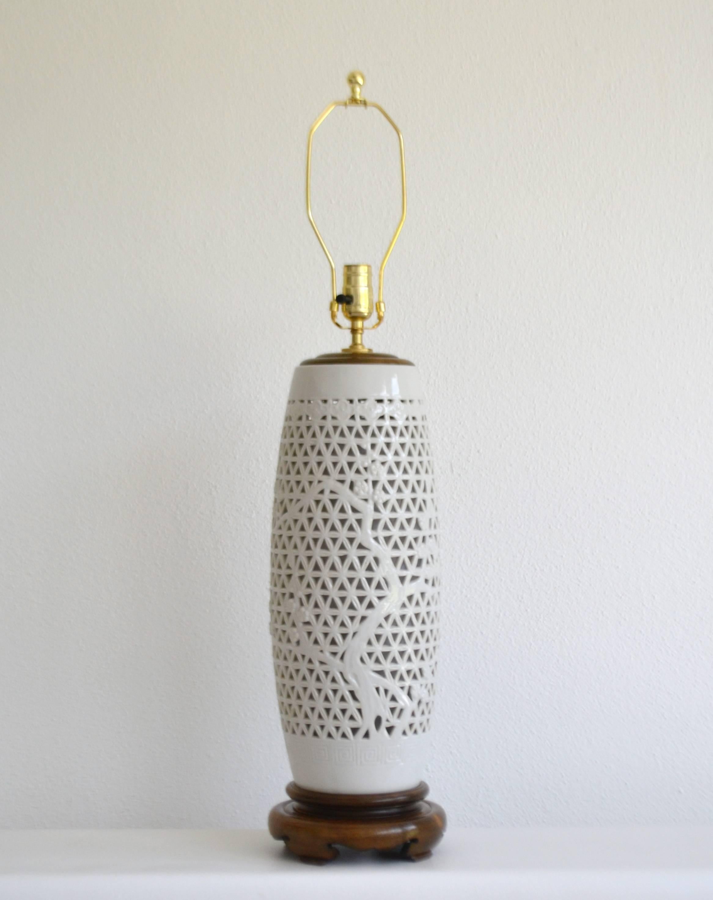 pierced porcelain lamp