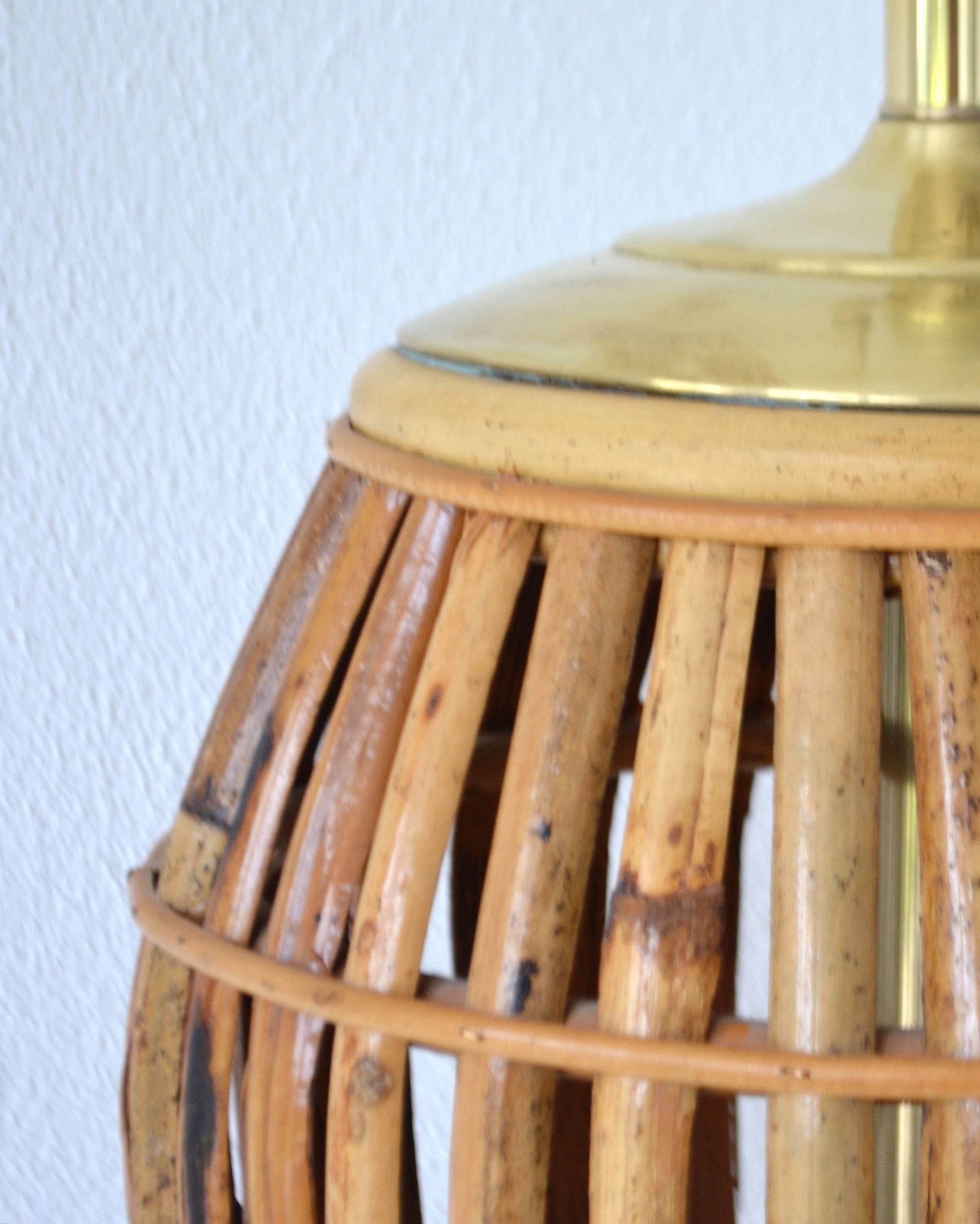 American Midcentury Bamboo Table Lamp