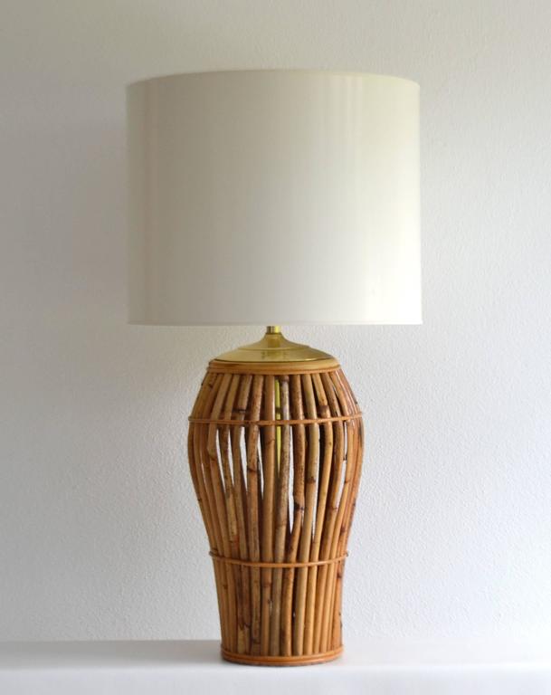 MidCentury Bamboo Table Lamp For Sale at 1stdibs
