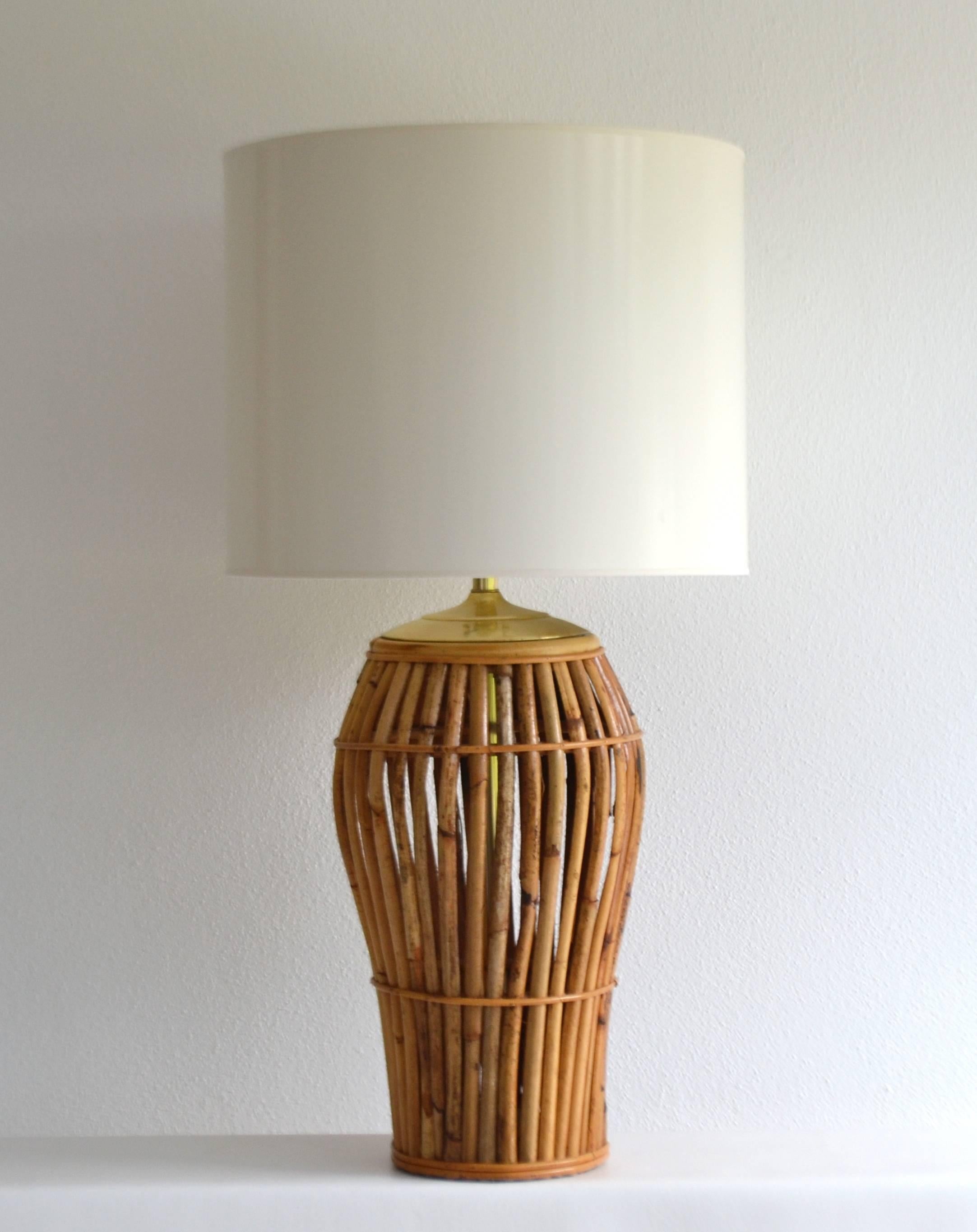 Midcentury Bamboo Table Lamp 1