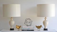 Pair of Hollywood Regency Brass Sandpiper Form Sculptures