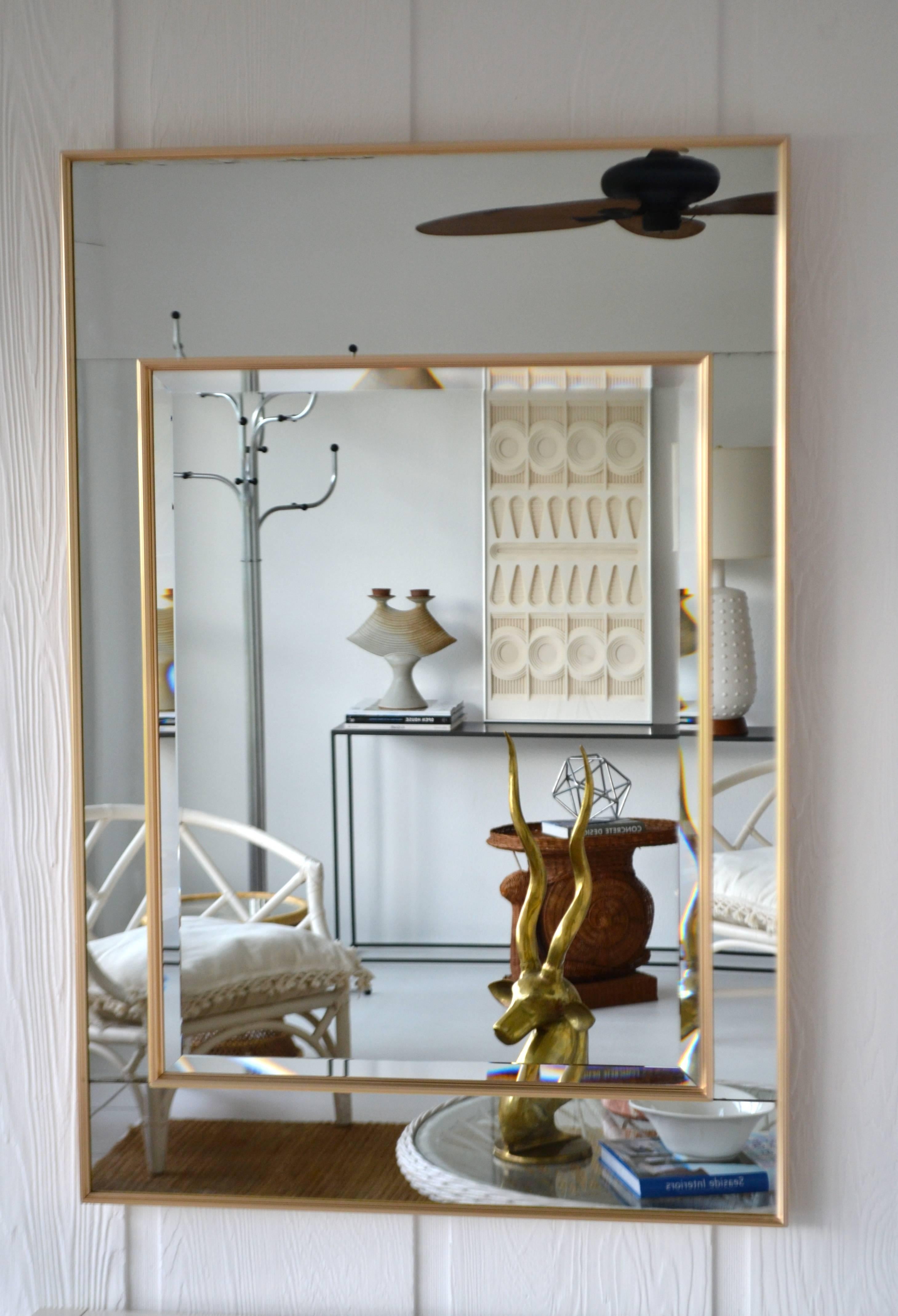 Hollywood Regency Mirror-Framed Wall Mirror In Good Condition For Sale In West Palm Beach, FL