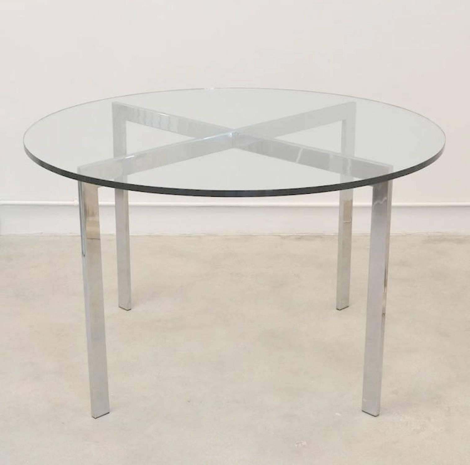 Mid-Century Modern Midcentury Chrome and Glass Game Table For Sale