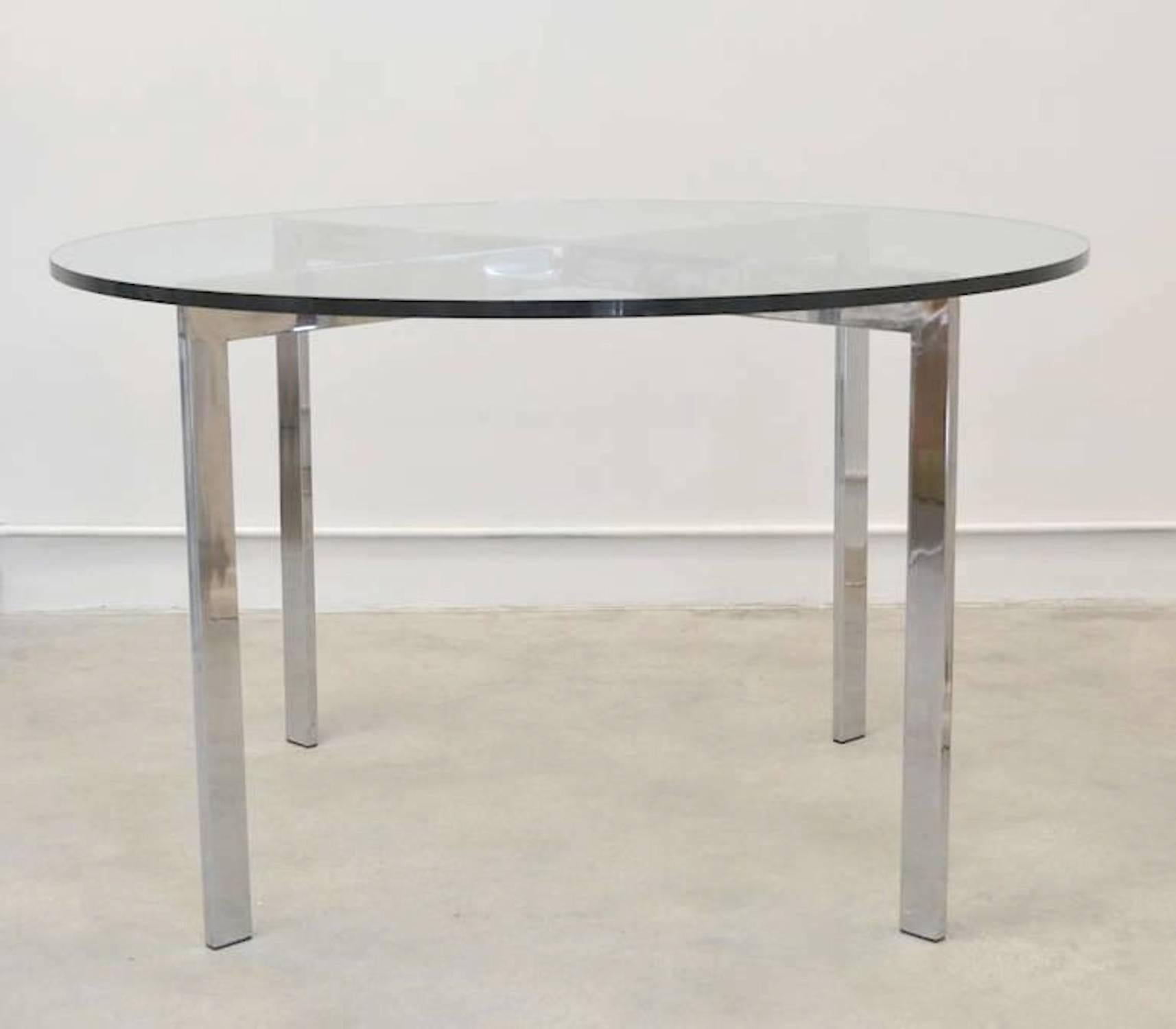 American Midcentury Chrome and Glass Game Table For Sale