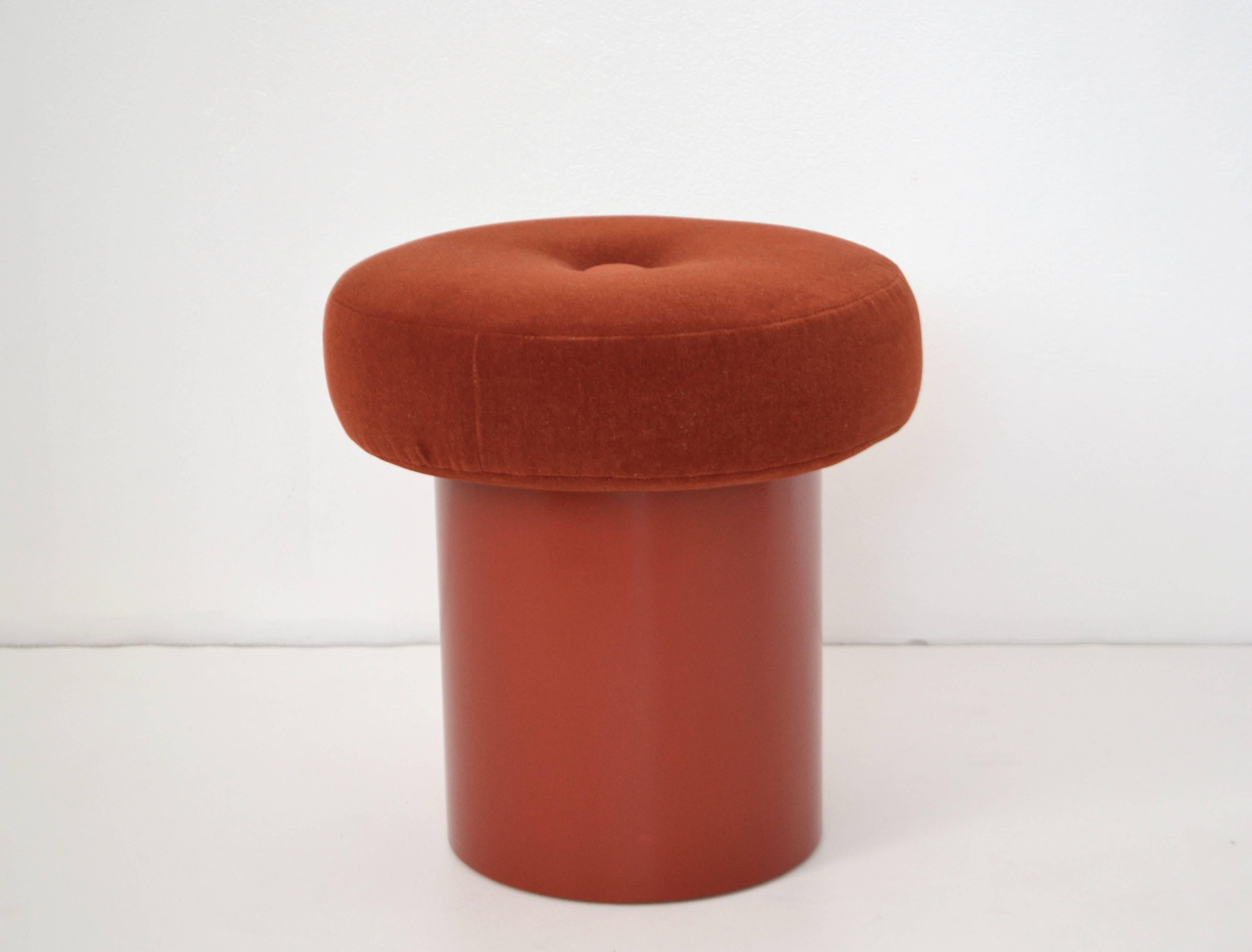 Late 20th Century Postmodern Round Button Tufted Stool