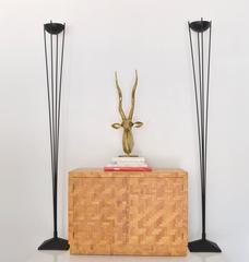 Midcentury Two-Door Rattan Cabinet