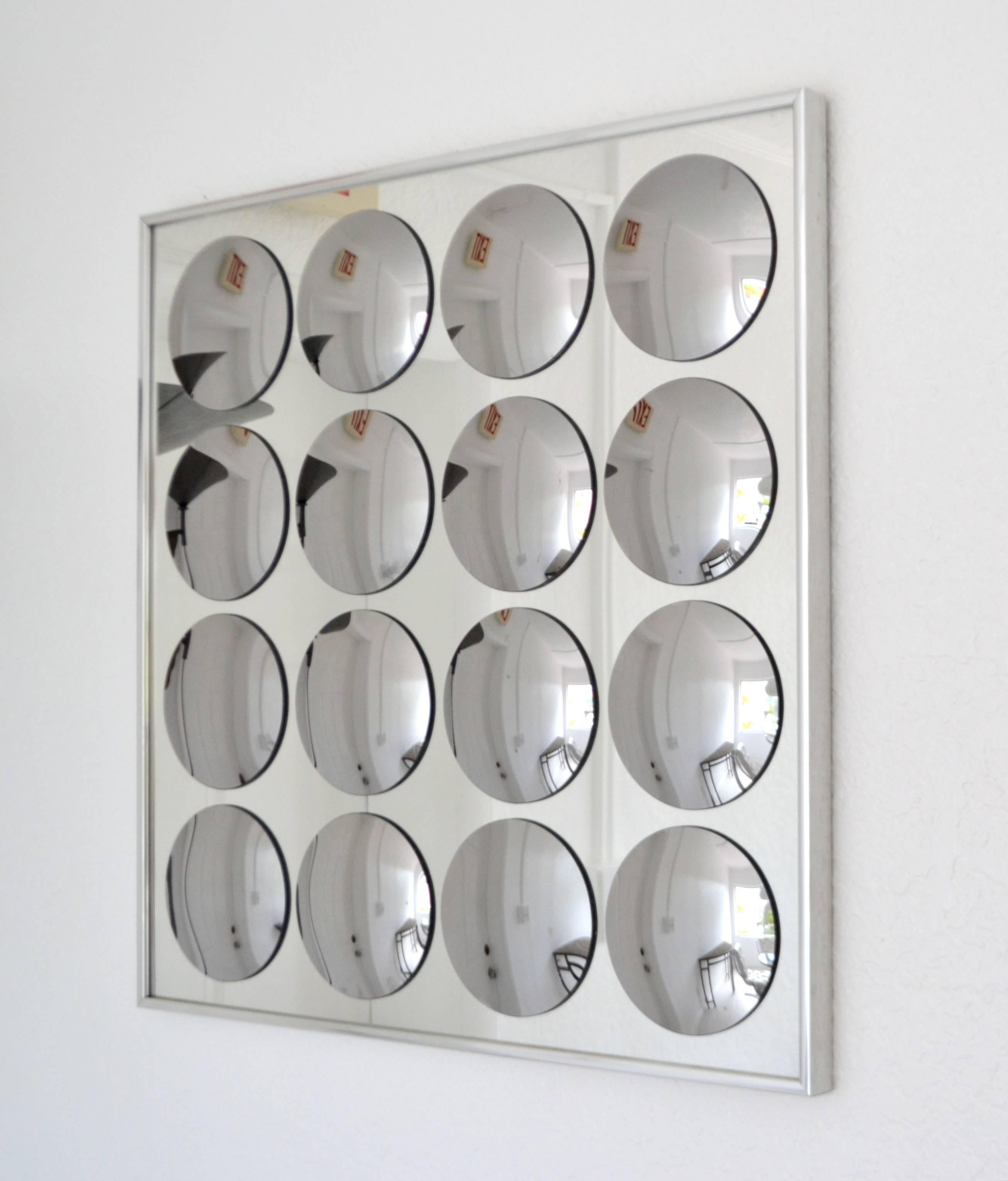 Late 20th Century Midcentury Op Art Wall Mirror For Sale