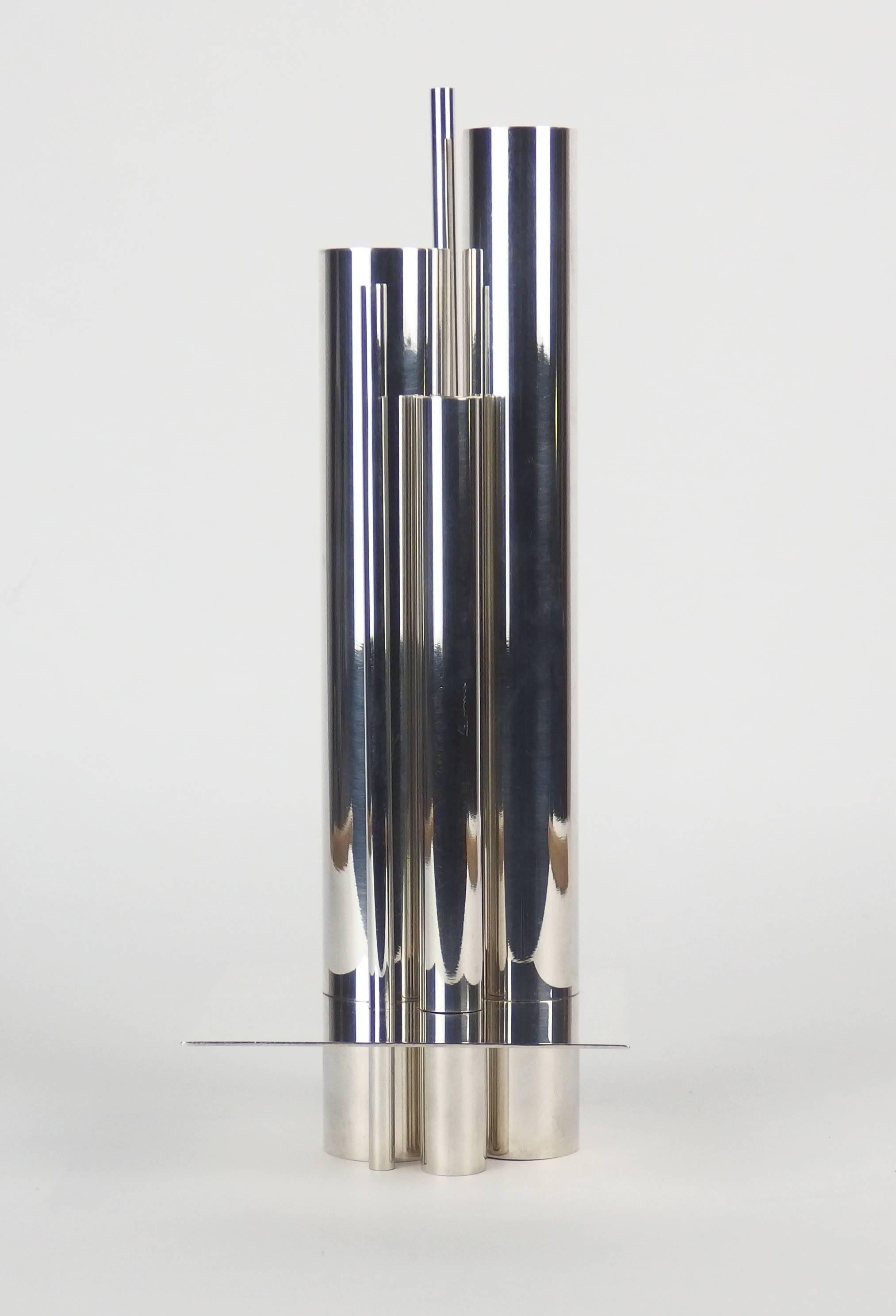A silver plated vase designed by Gio Ponti in the 50's ,edited By Christofle for the Gallia collection.