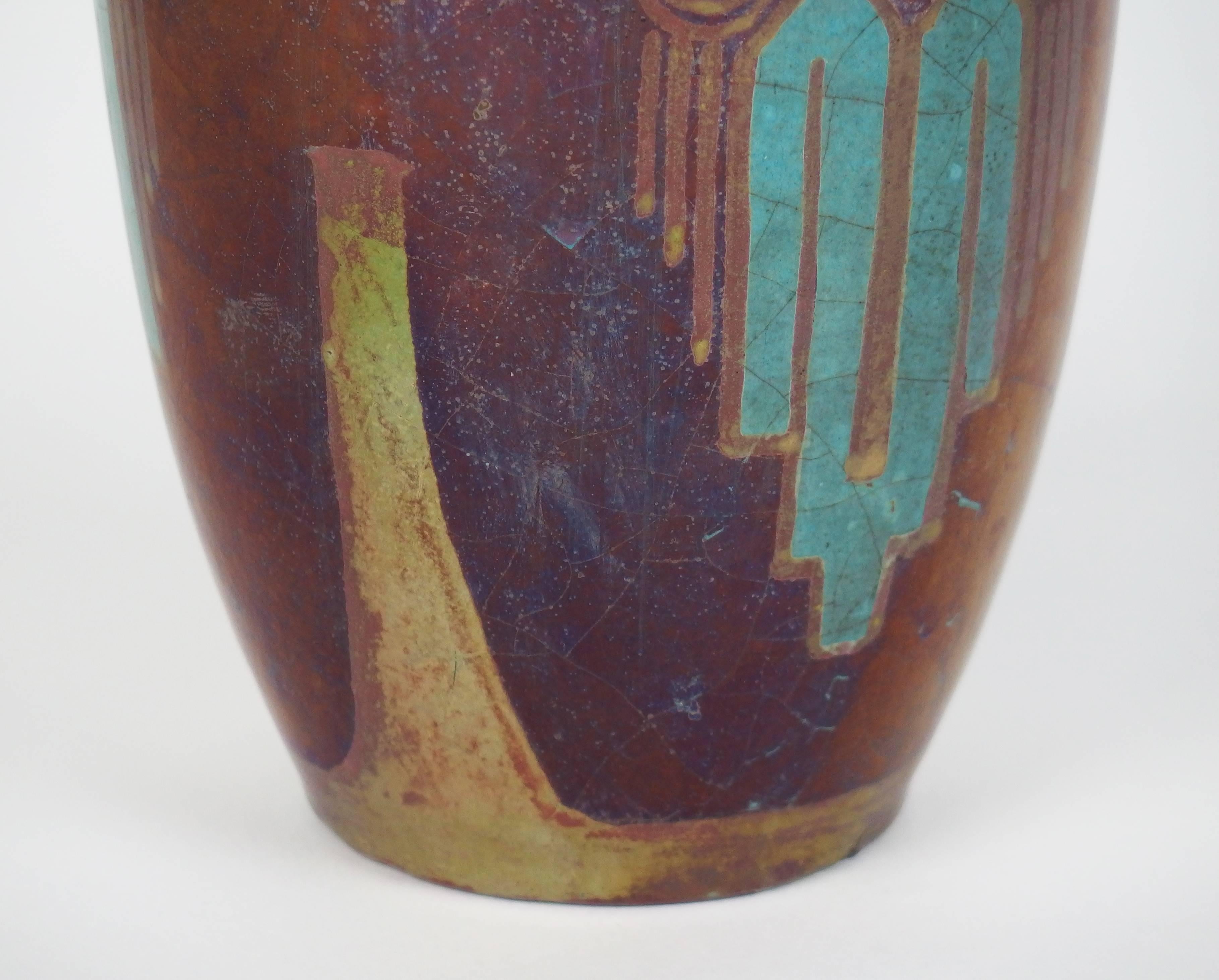 Art Deco Ceramic Vase by Balon In Excellent Condition For Sale In Janvry, Essonne