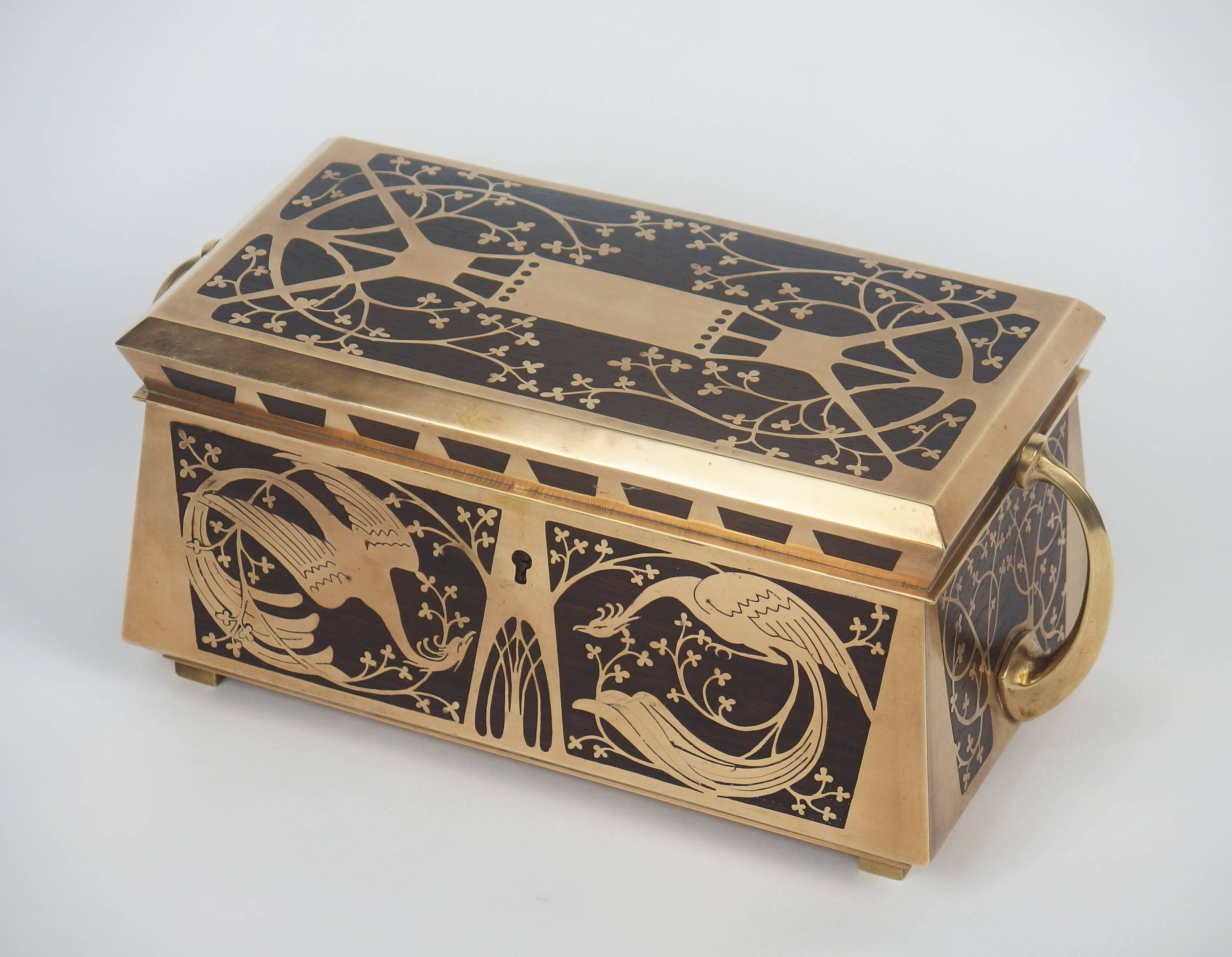 Inlay Jugendstil Jewelry Box by Erhard & Sohne
