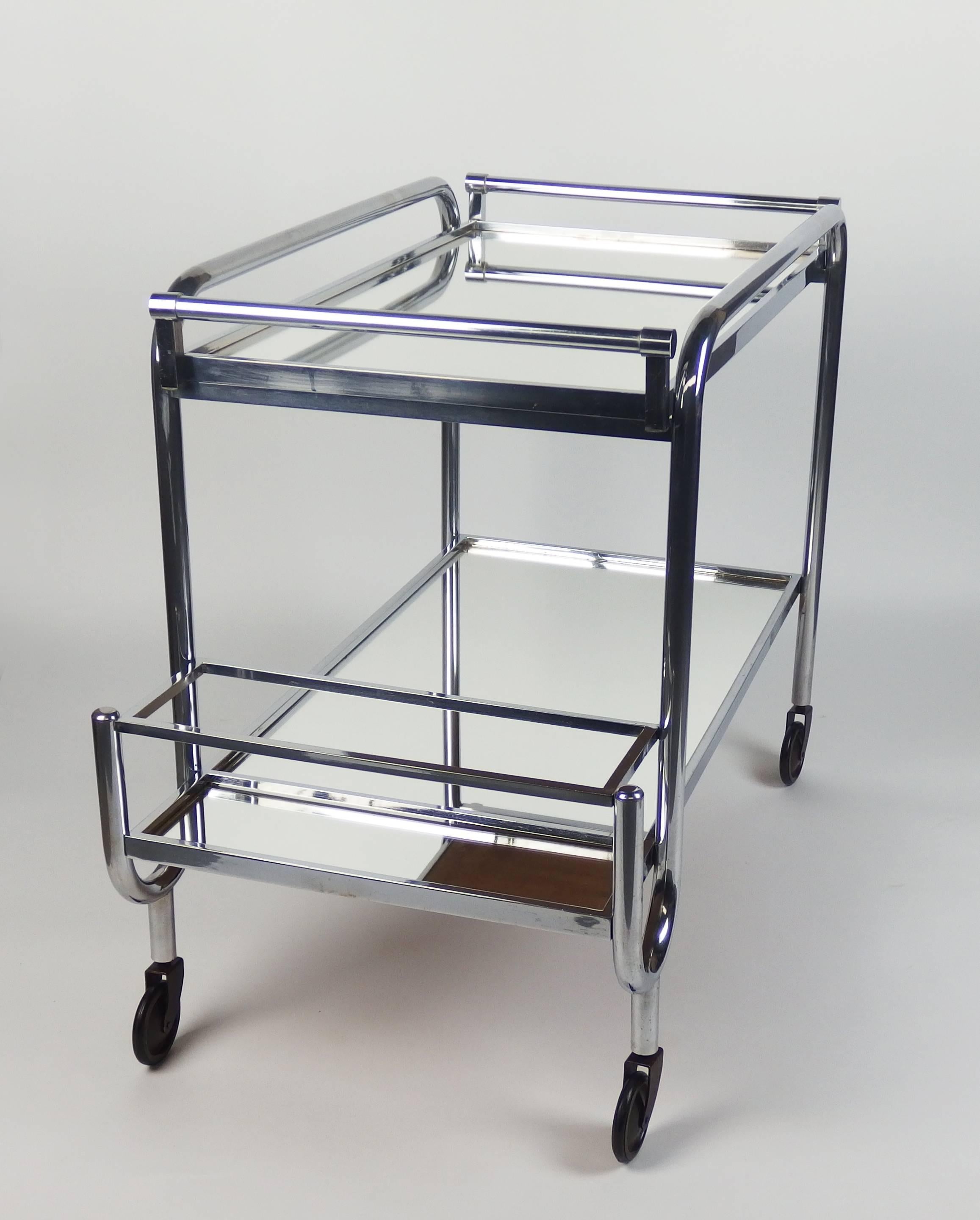 French Art Deco Serving Bar Cart by Jacques Adnet