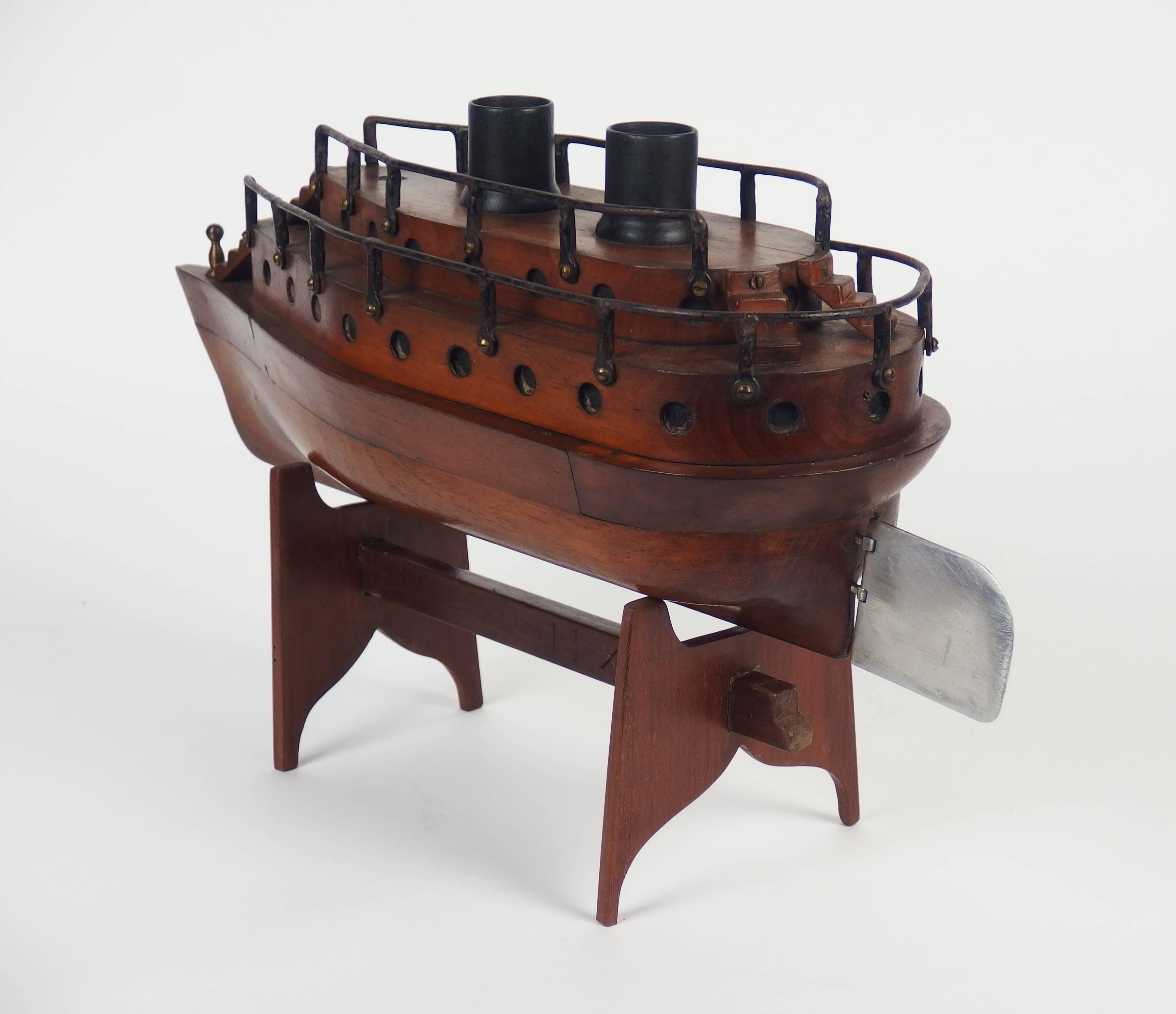 French Folk Art Boat Model For Sale