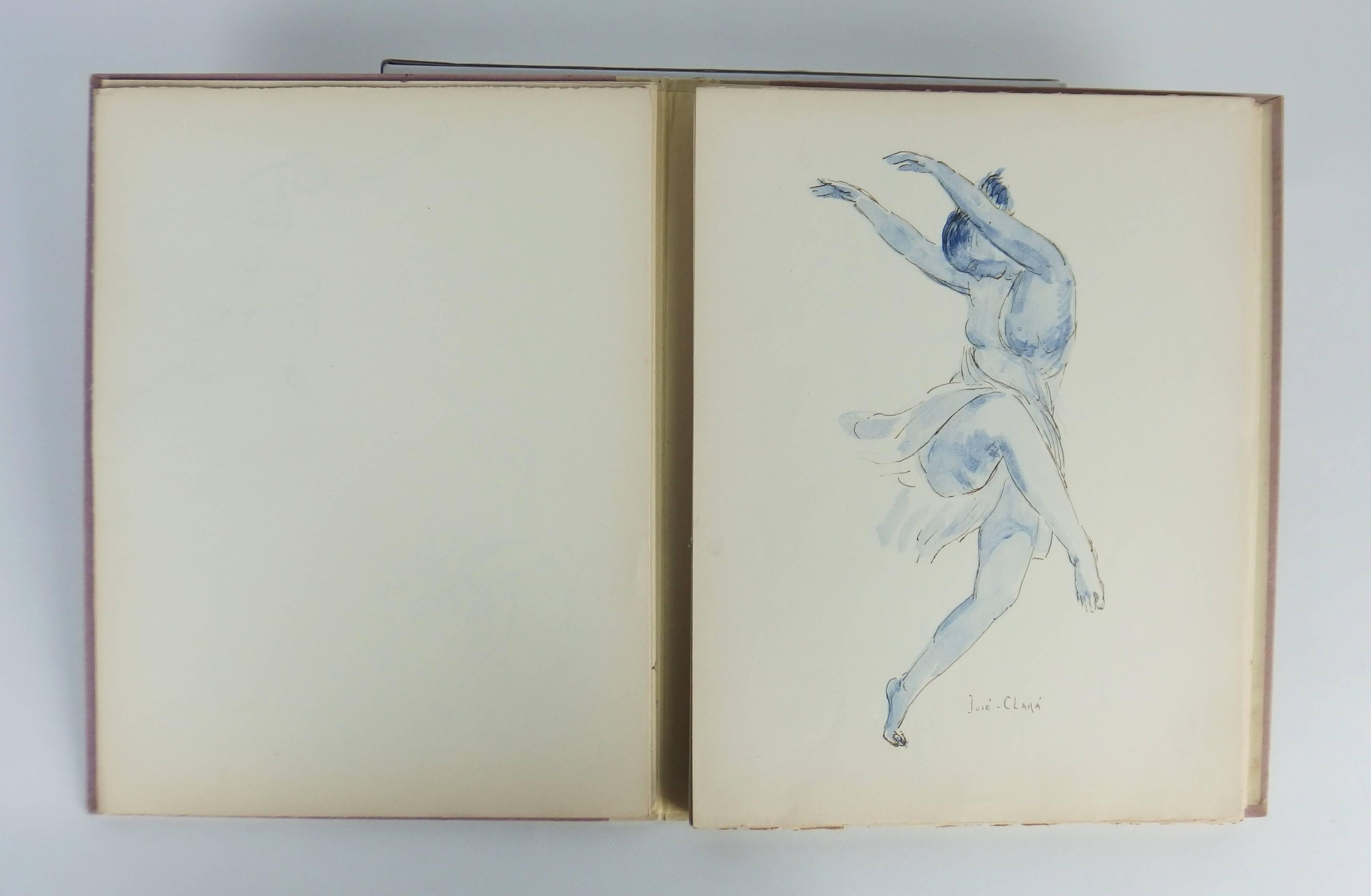Early 20th Century Isadora Duncan, a Book with 72 Plates after José Clara Drawings For Sale