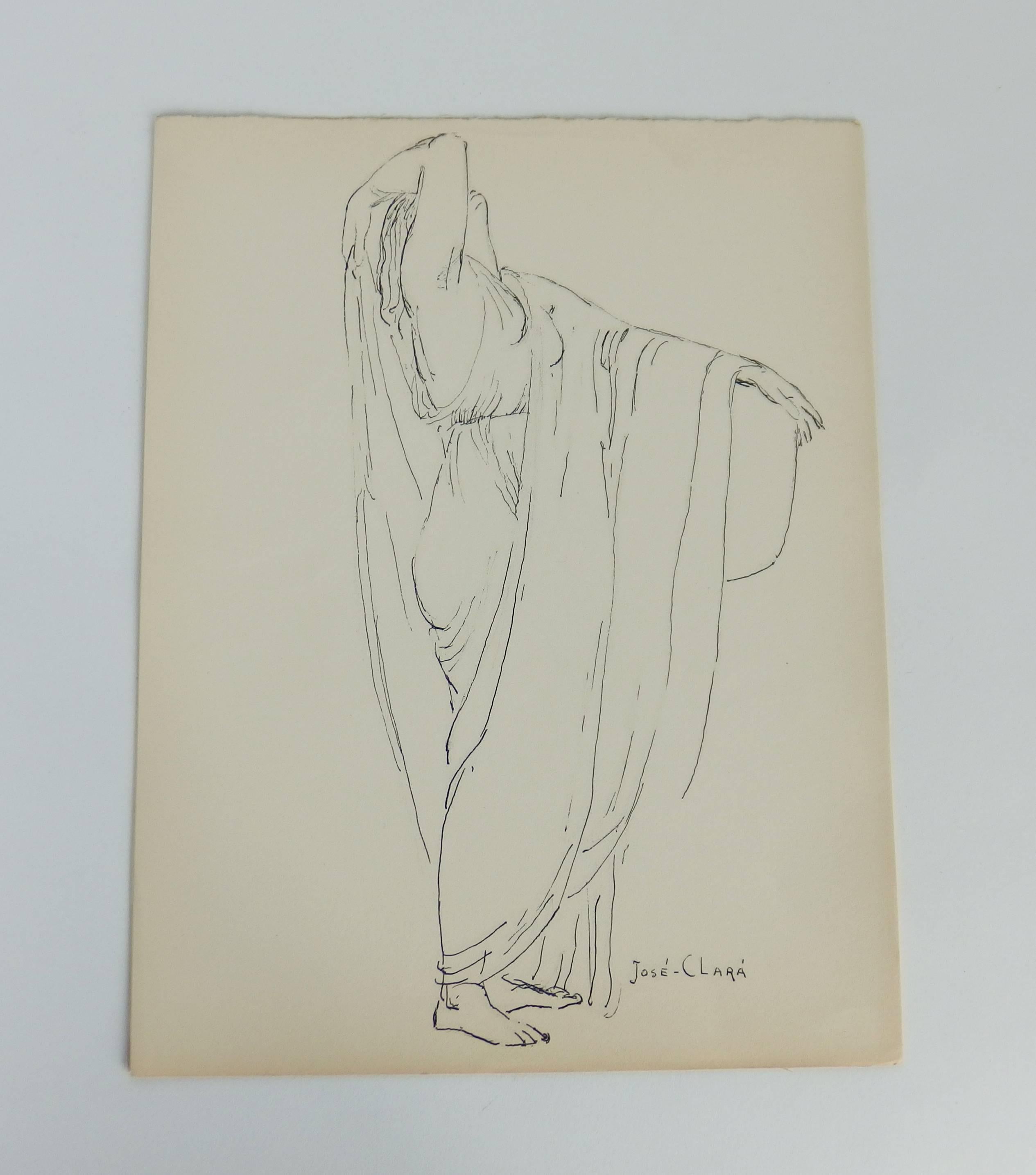 Paper Isadora Duncan, a Book with 72 Plates after José Clara Drawings For Sale