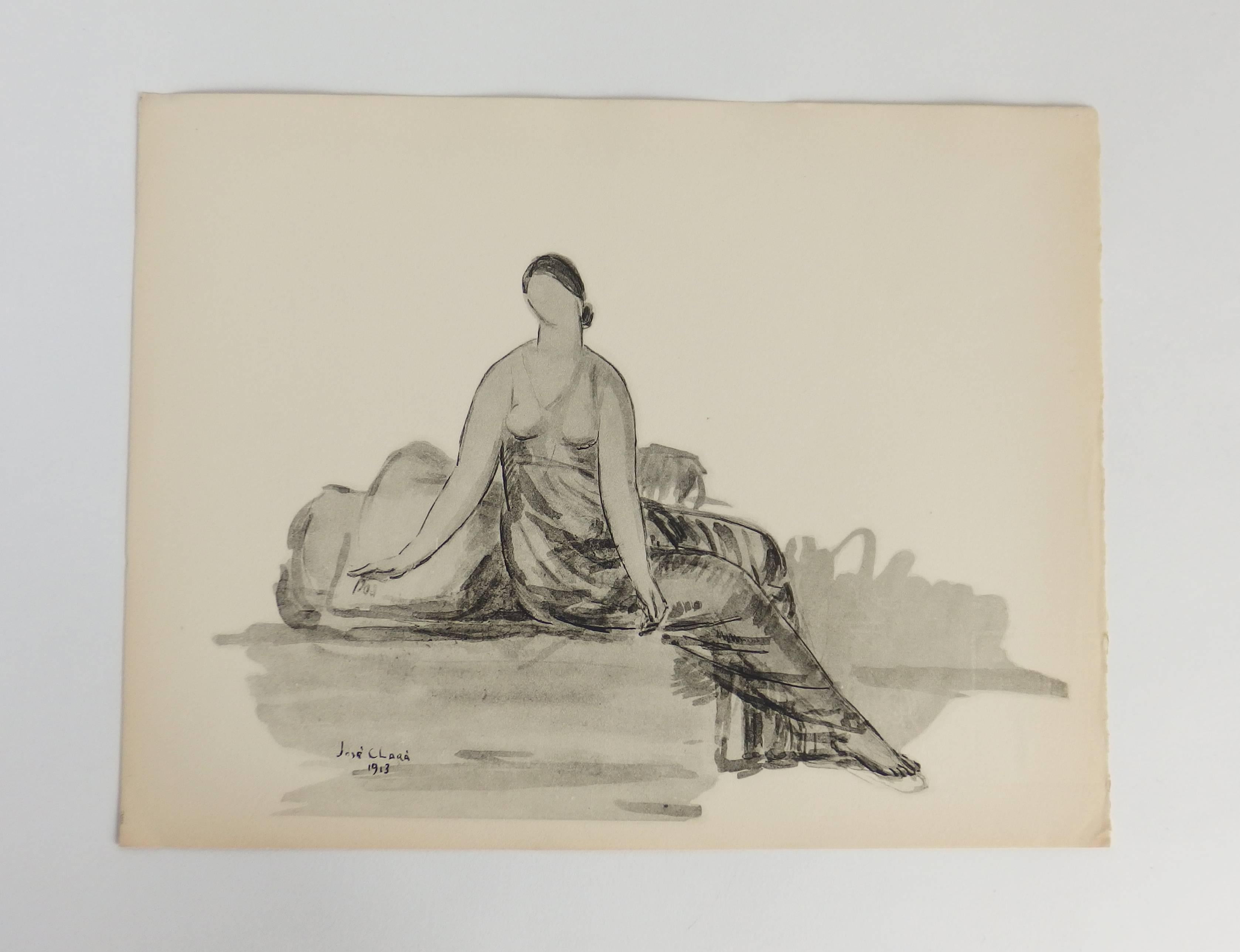 Isadora Duncan, a Book with 72 Plates after José Clara Drawings For Sale 2