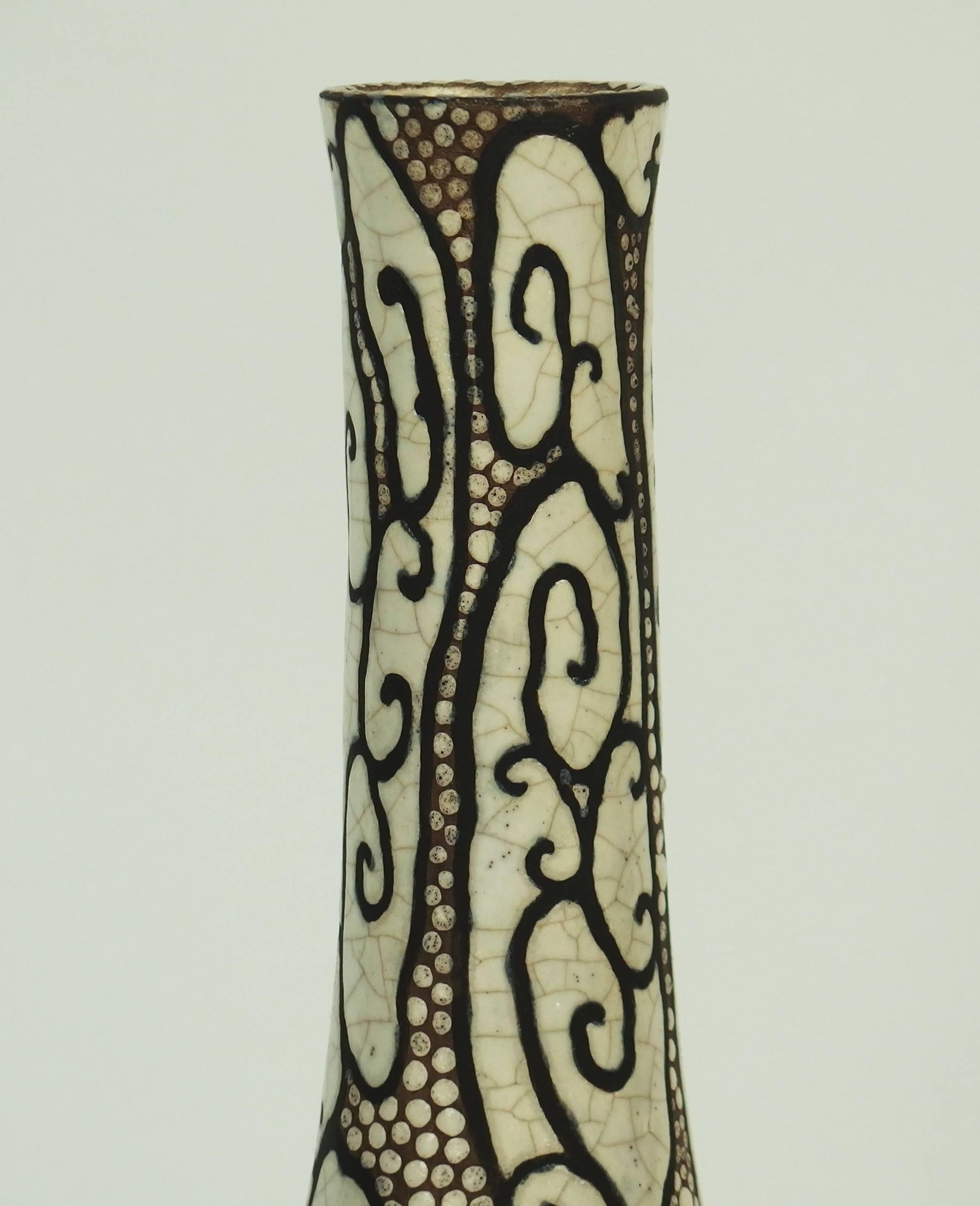 Glazed Art Deco Ceramic Vase by Raoul Lachenal