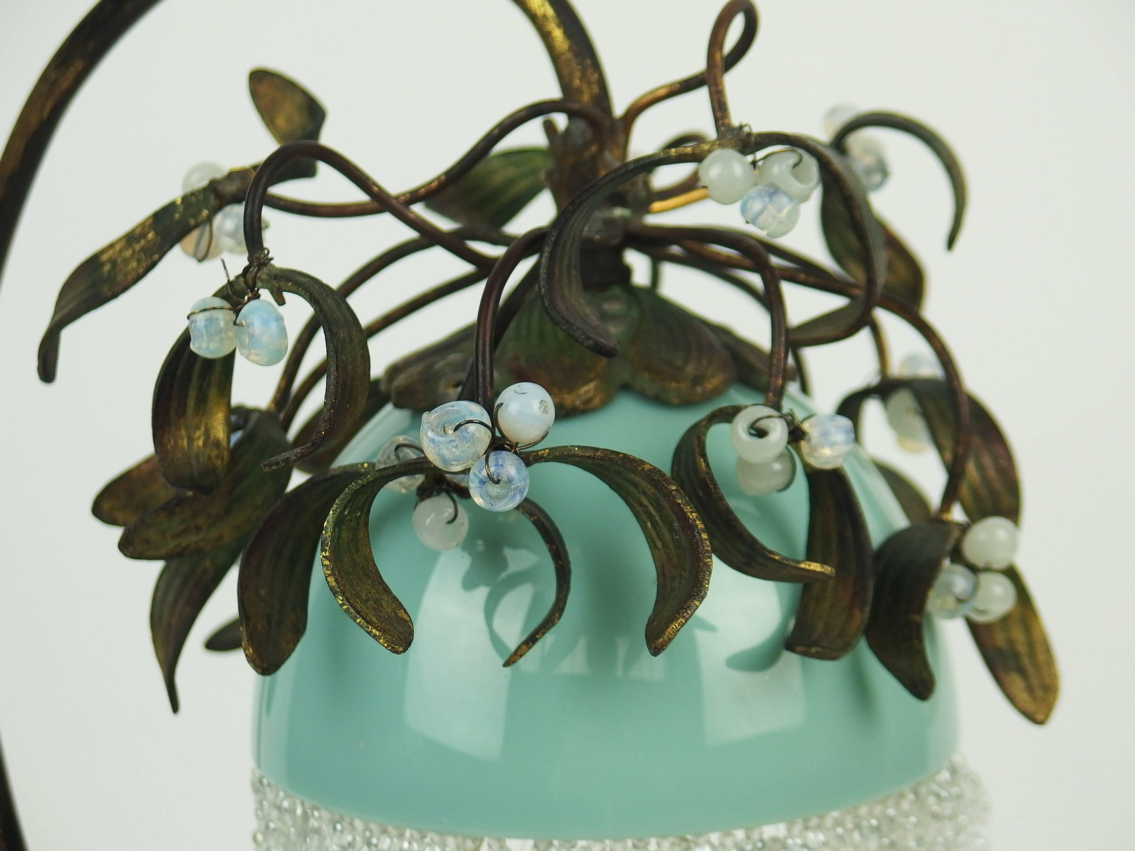 French 1920s Mistletoe Table Lamp For Sale