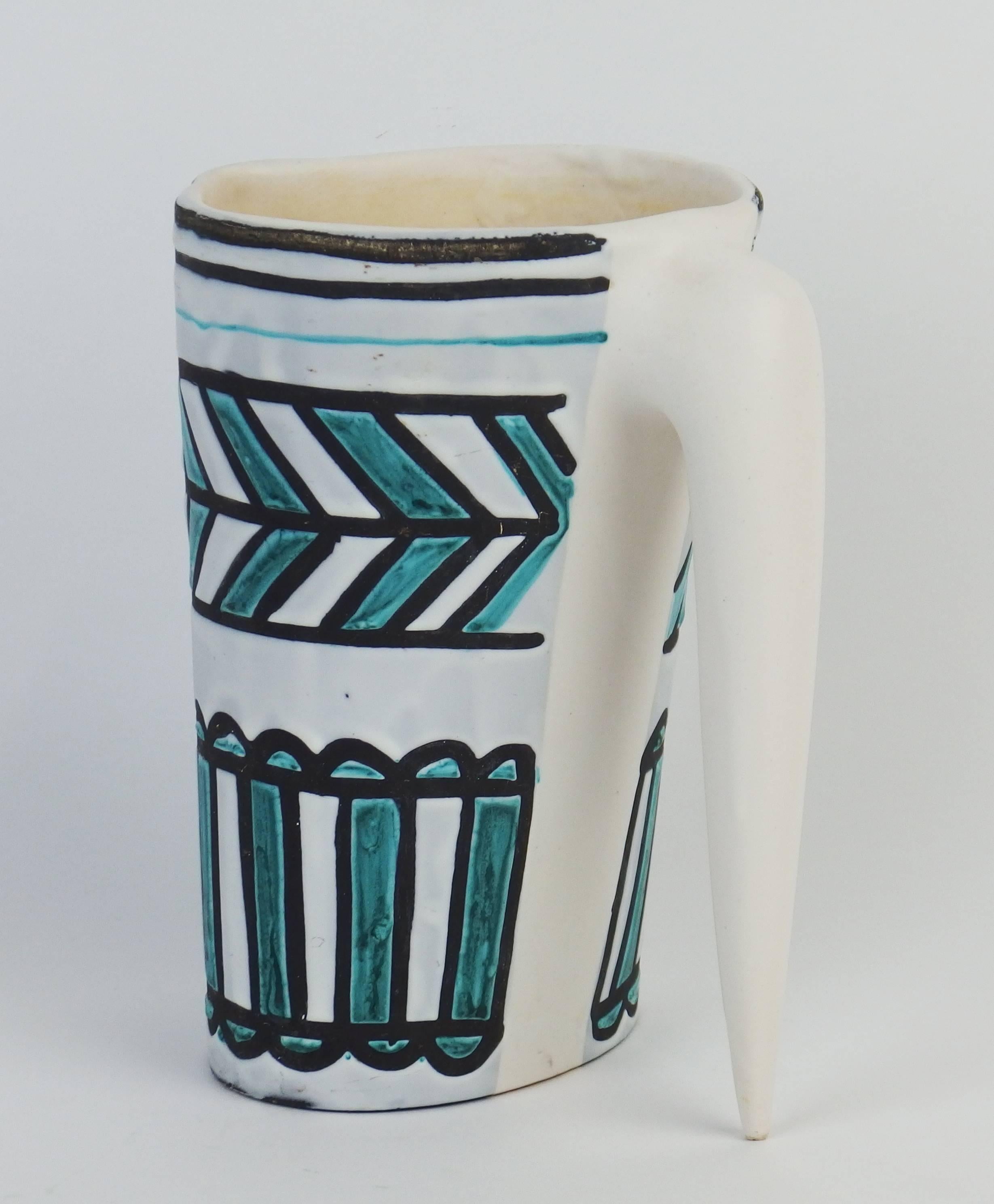 Mid-Century Modern Earthenware Pitcher by Roger Capron