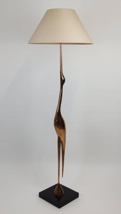 1970s Bronze Floor Lamp by René Broissand