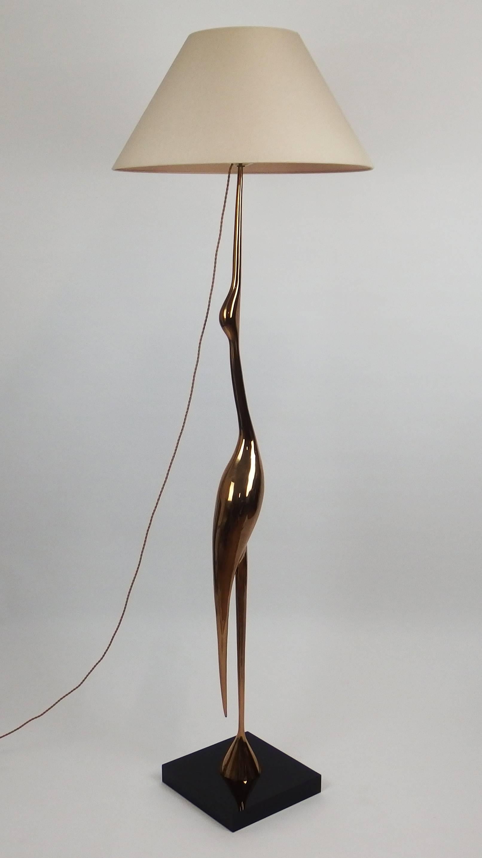 Mid-Century Modern 1970s Bronze Floor Lamp by René Broissand