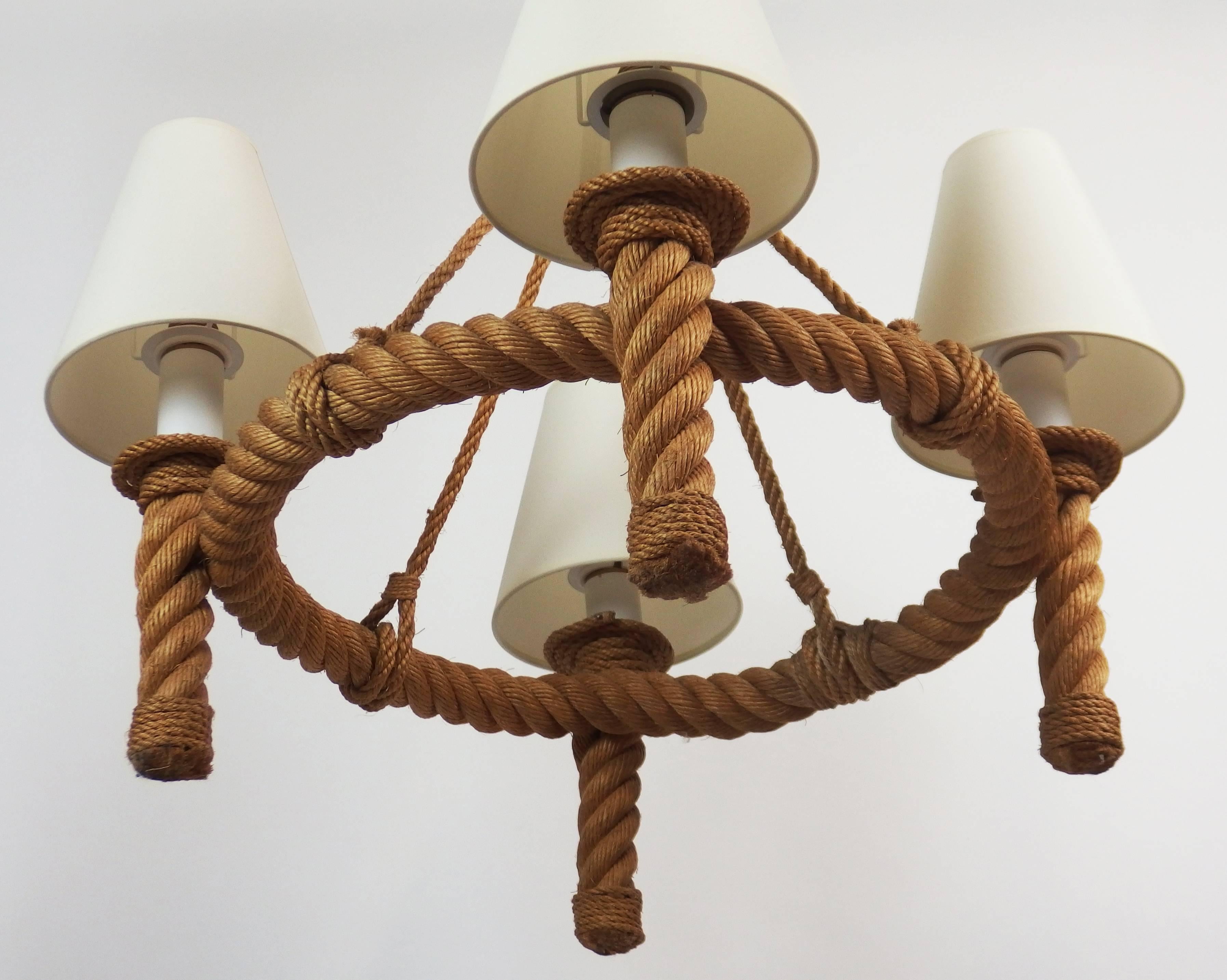 French Rope Chandelier by Audoux Minet