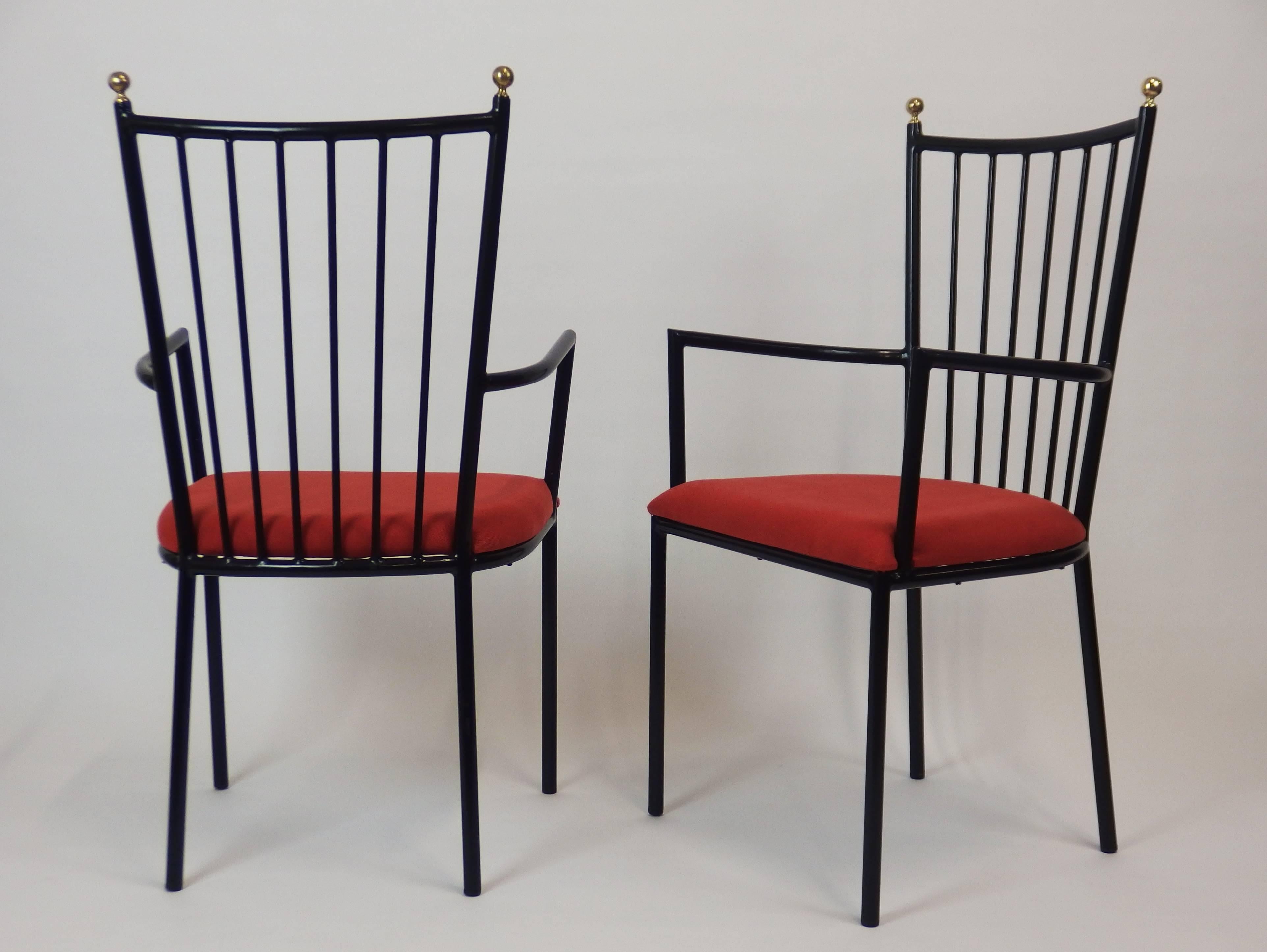 French Set of Four Armchairs by Colette Gueden For Sale