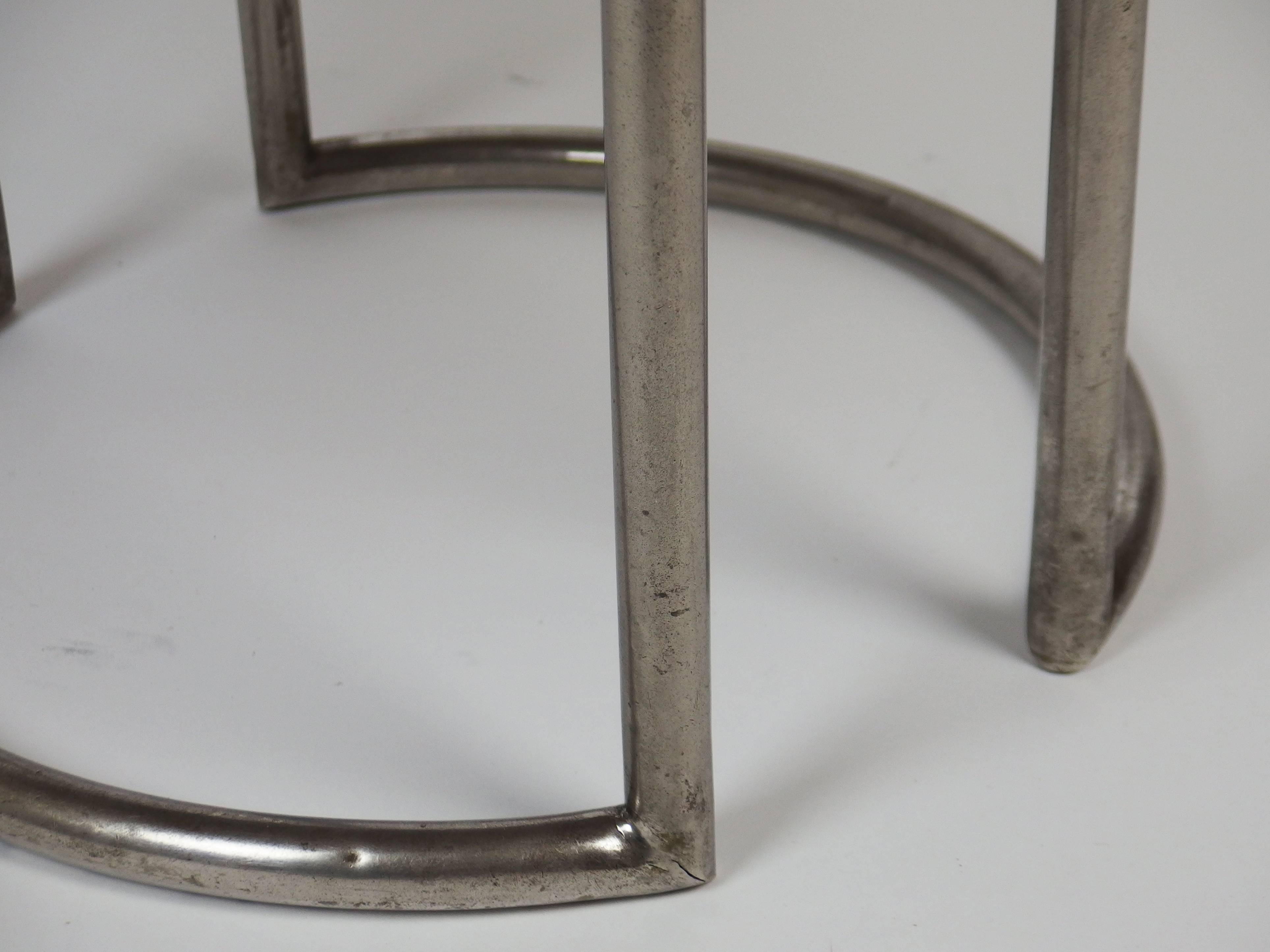 Metal Modernist Art Deco Gueridon Attributed to Louis Sognot For Sale
