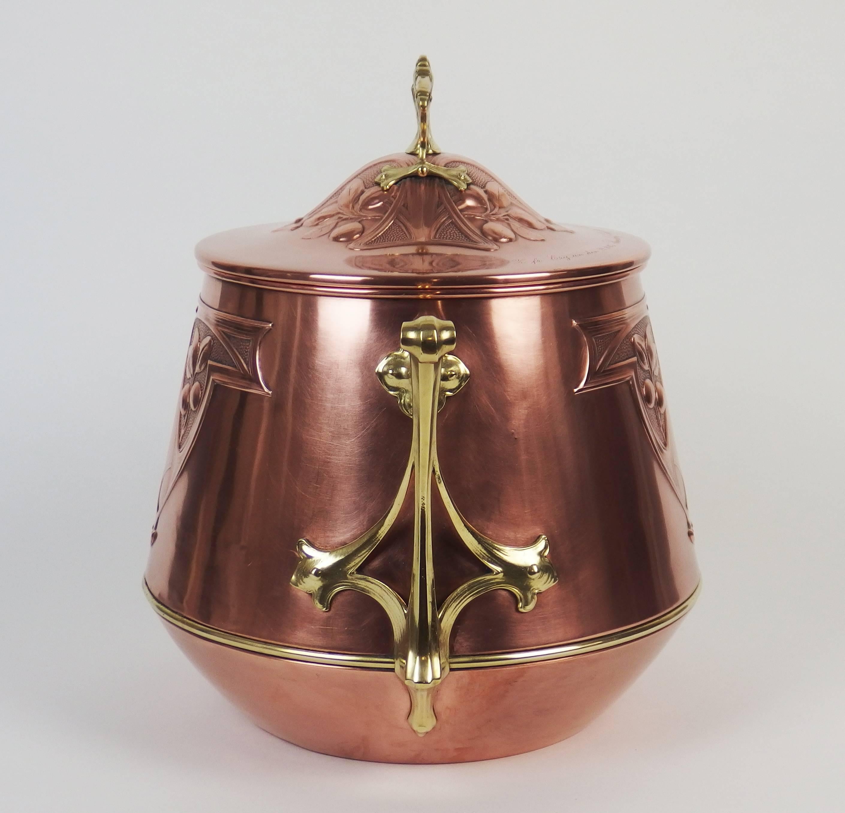 Brass Art Nouveau WMF Covered Pot