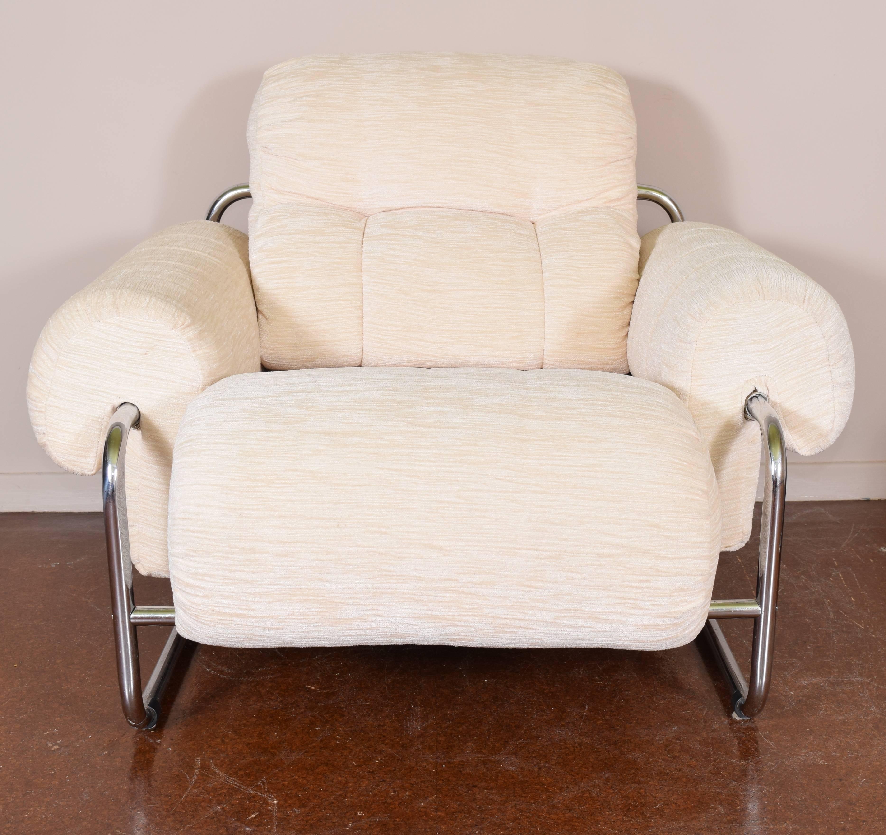 Mid-Century Modern Pace Collection Tucroma Lounge Chair and Ottoman