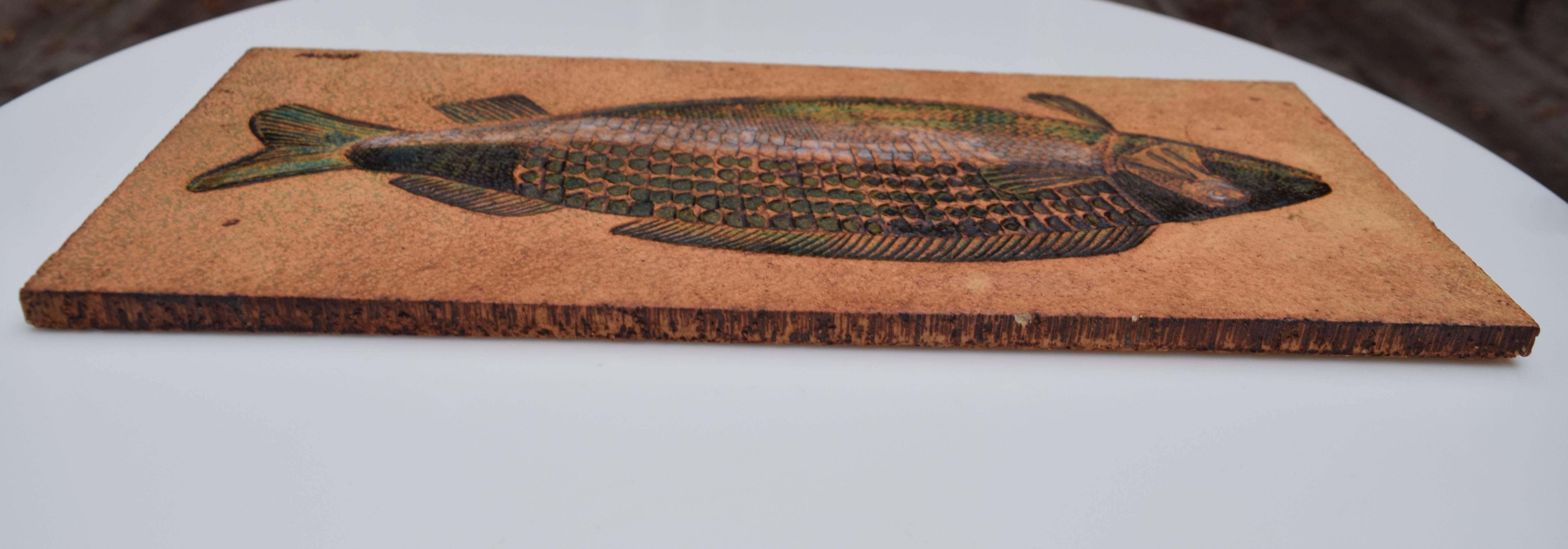 Mid-20th Century Roger Capron Fish Tile
