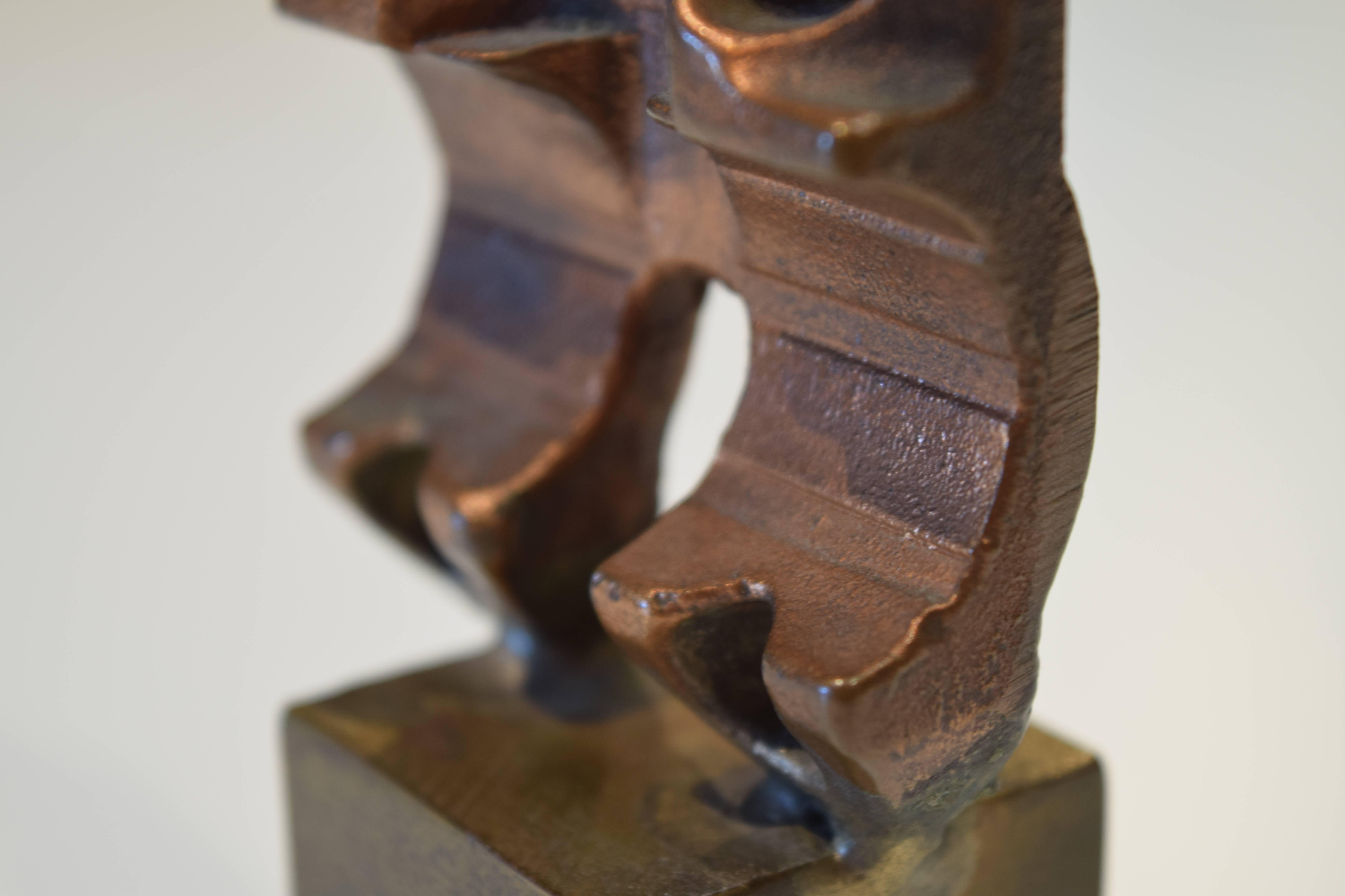 Mid-20th Century Abstract Bronze Sculpture by Herbert Kallem For Sale