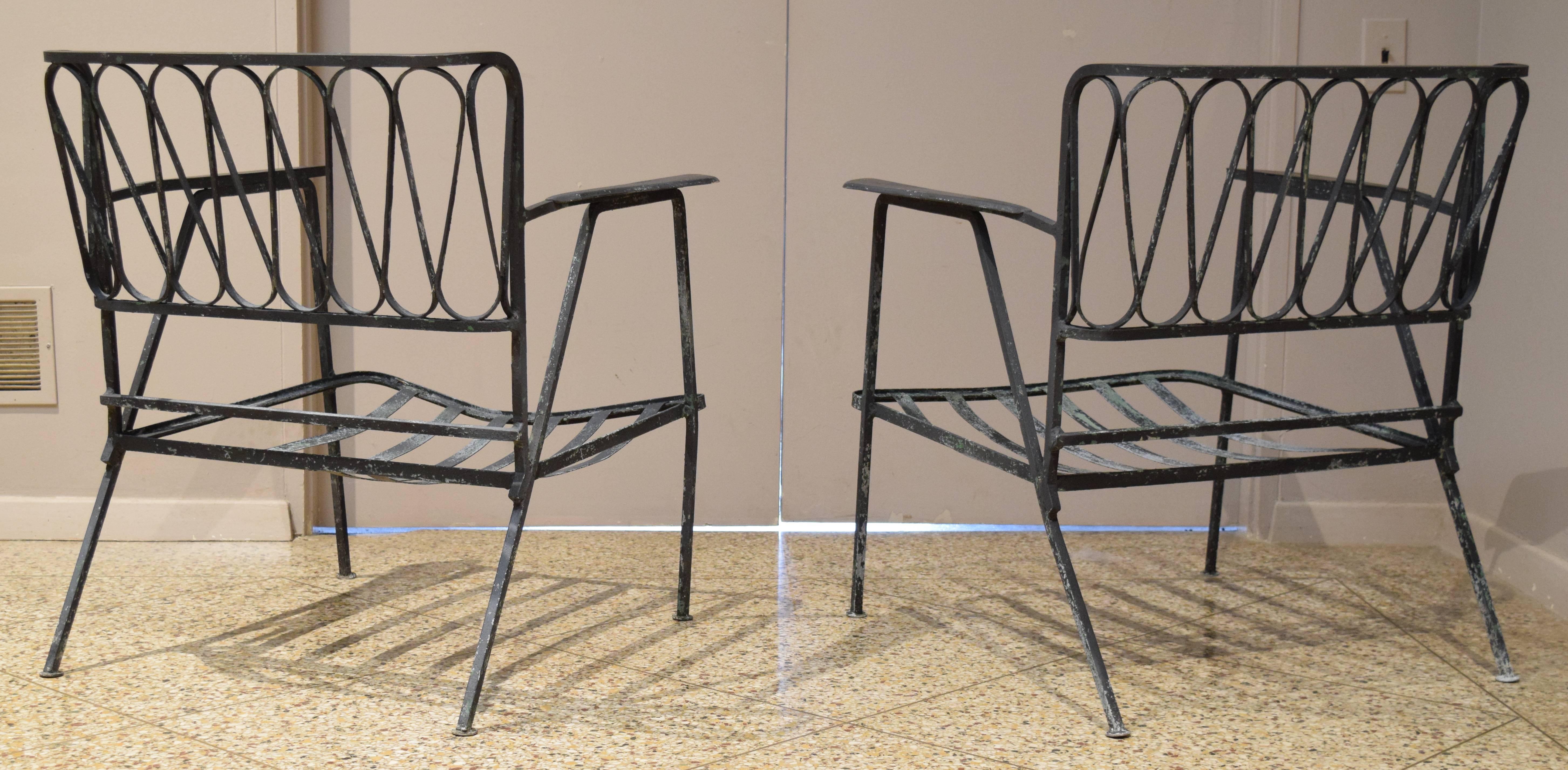 Italian Salterini Ribbon Lounge Chairs