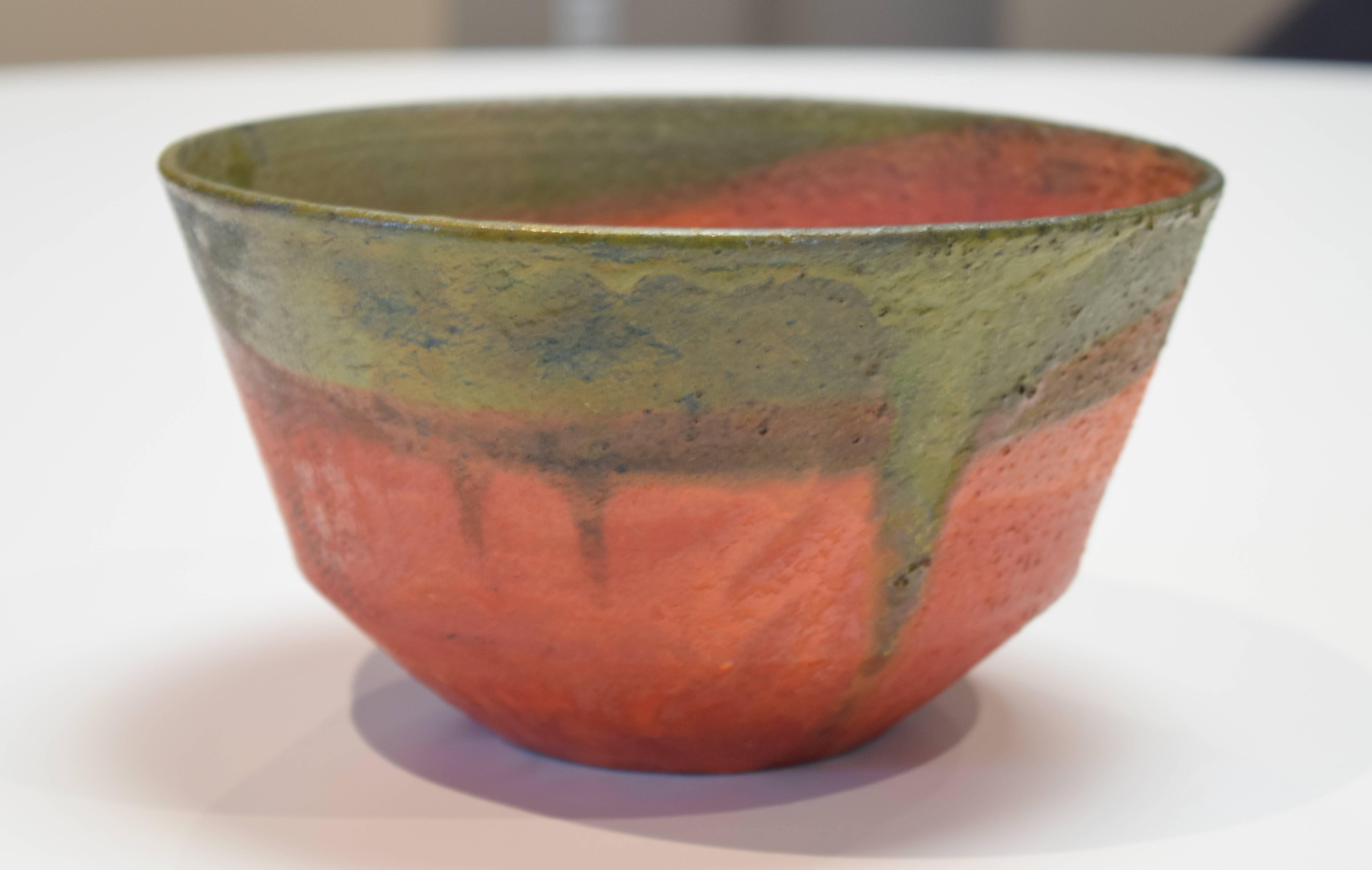 Striking ceramic bowl by the mid-century master. Signed Fantoni ITALY to base.