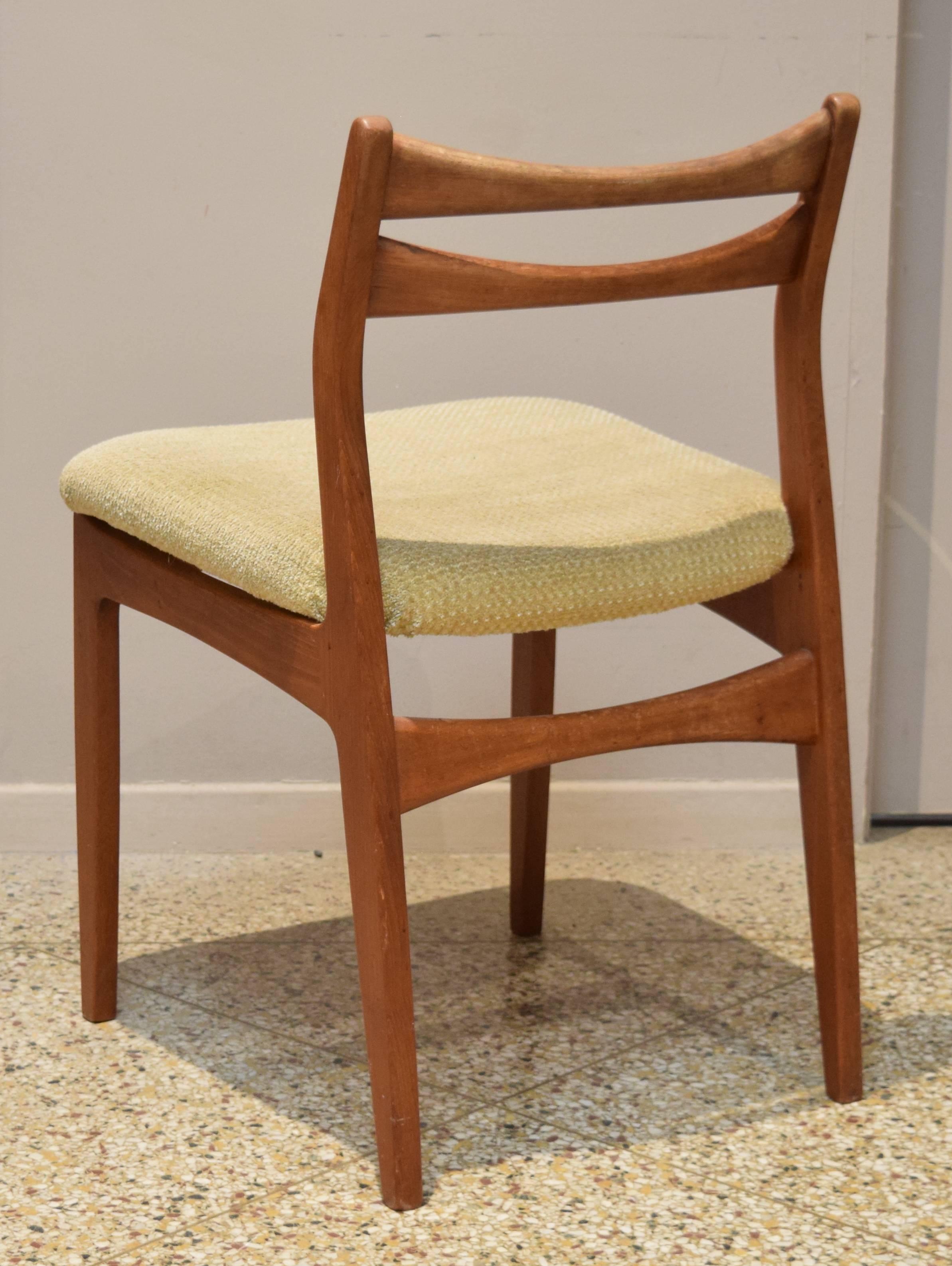 Upholstery Set of Six Danish Dining Chairs by Christian Linneberg For Sale