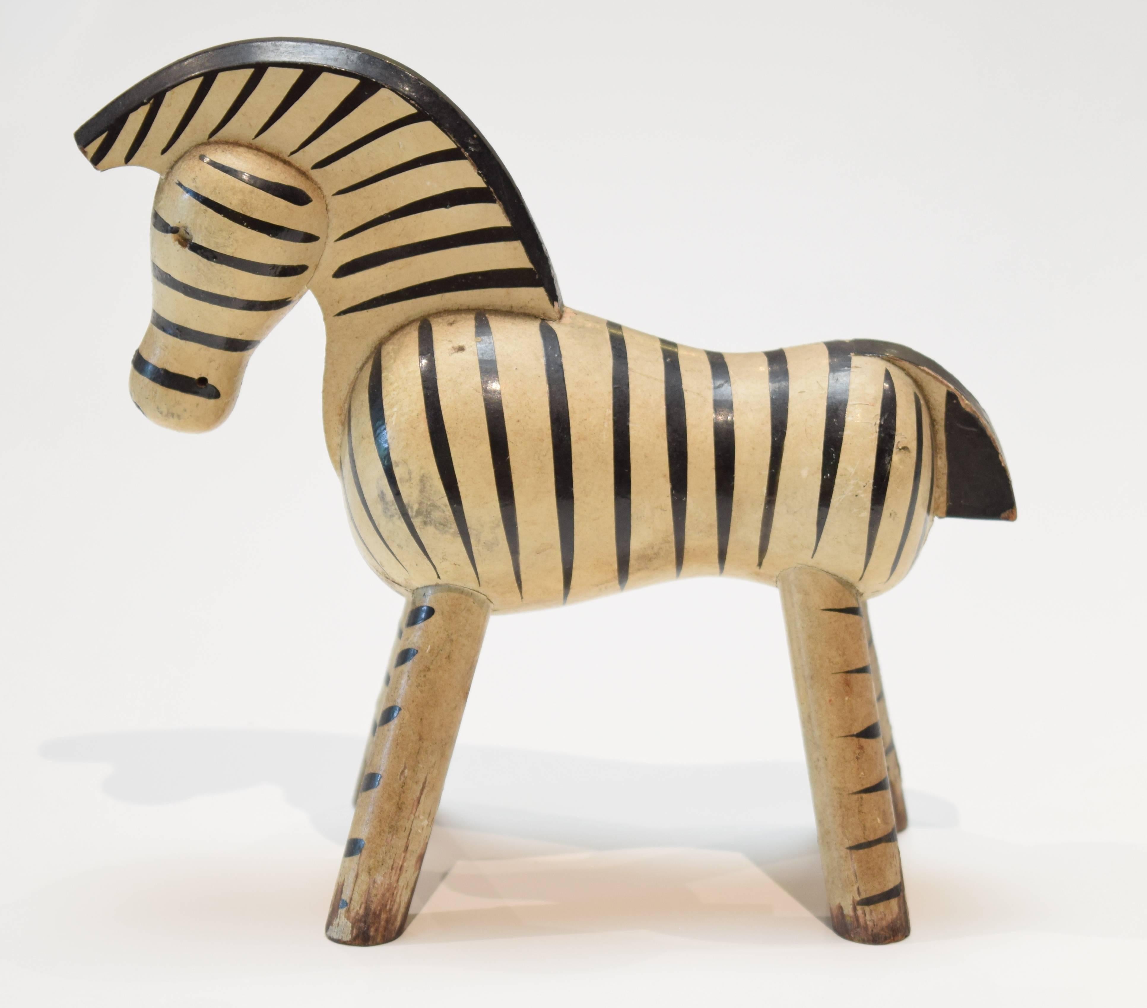 Store closing-- last day is 7/31. Offers welcome! Beautiful handcrafted wooden zebra by Kay Bojesen. This appears to be an early example of the design, which was originally introduced in 1935.