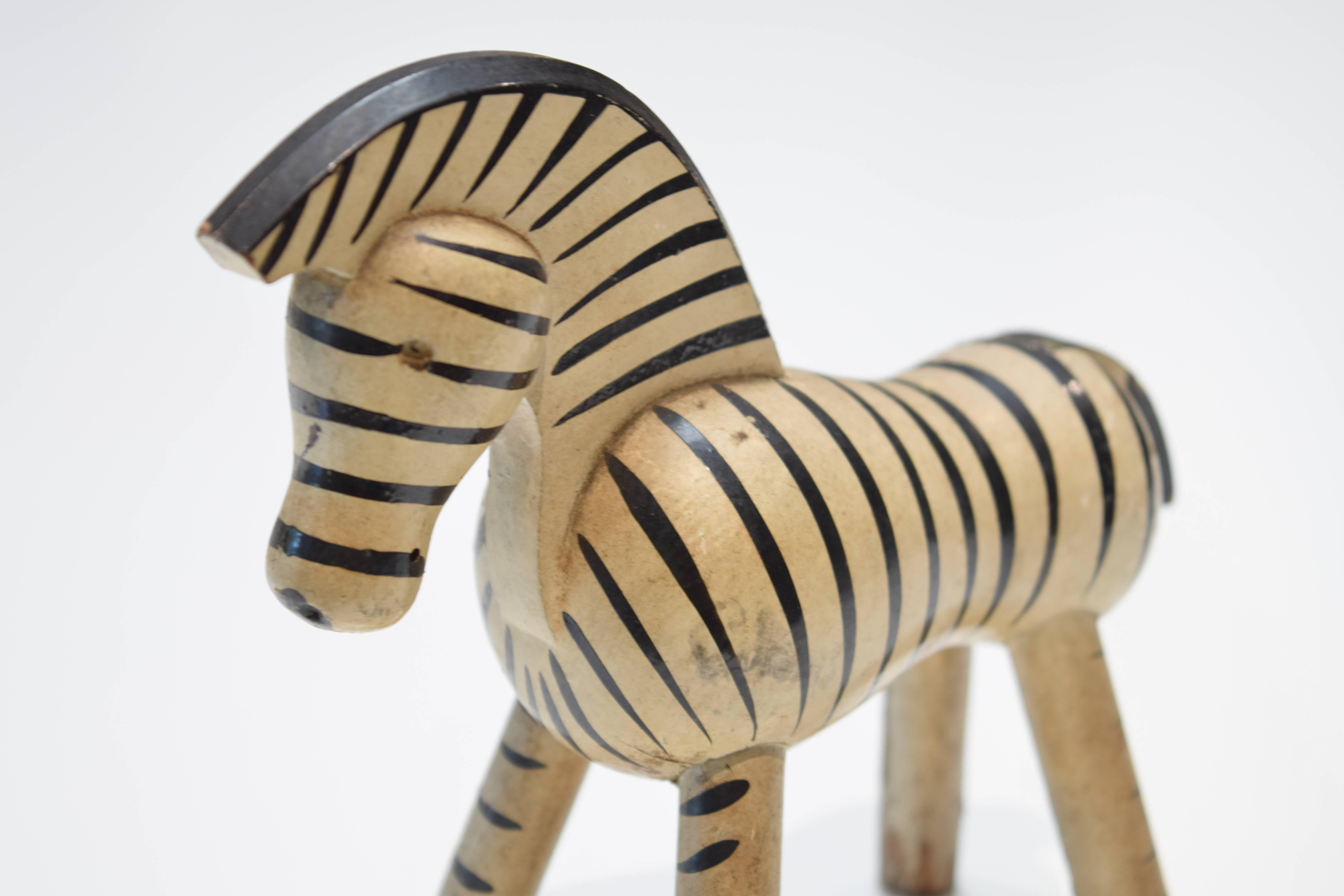 Mid-Century Modern Danish Toy Zebra by Kay Bojesen For Sale