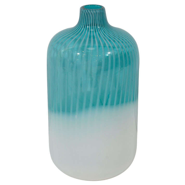 Vintage Murano Bottle Vase For Sale