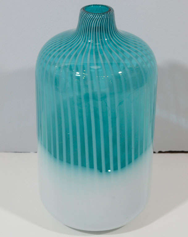Blown Glass Vintage Murano Bottle Vase For Sale
