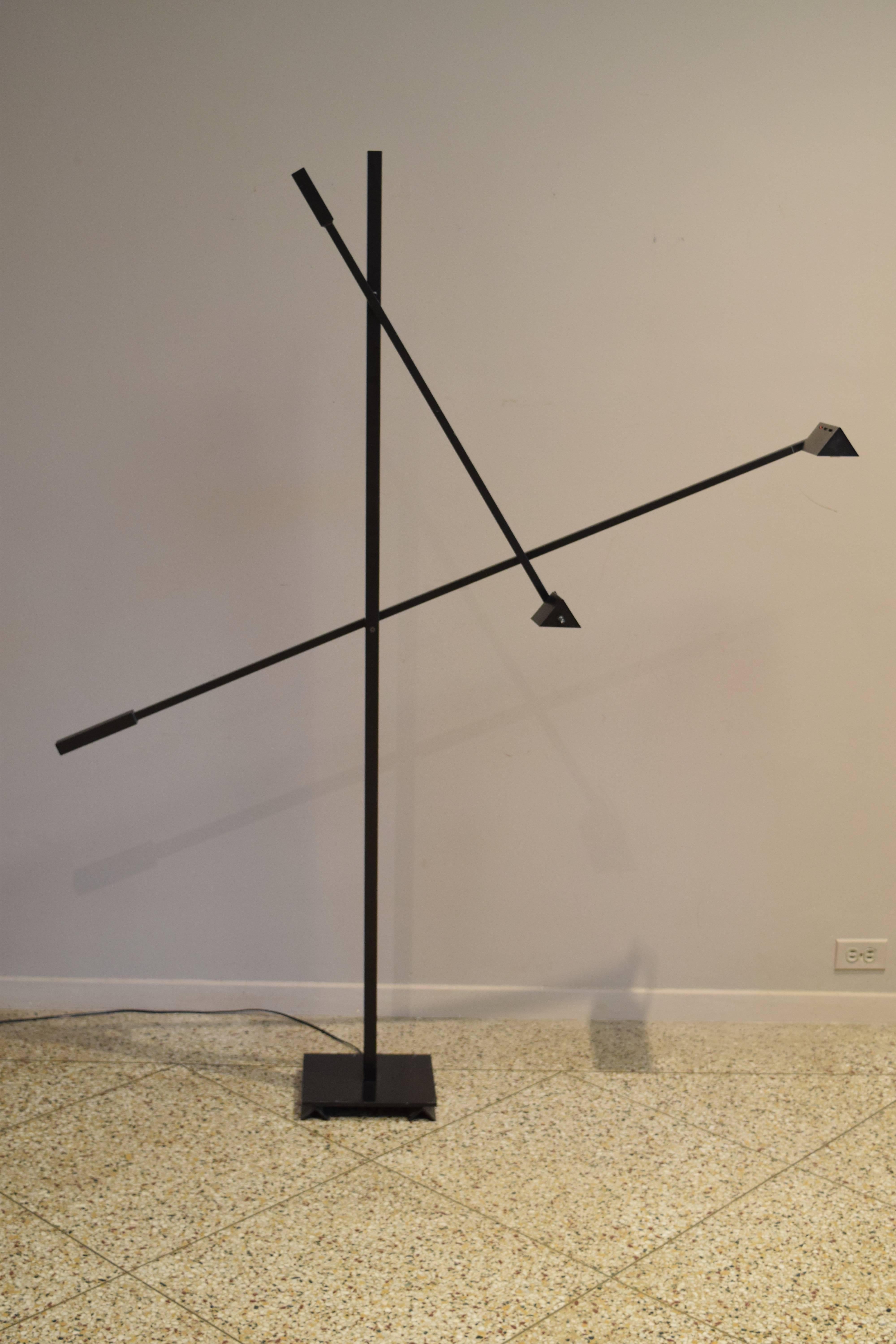 Enameled Articulated Floor Lamp in the Style of Robert Sonneman For Sale
