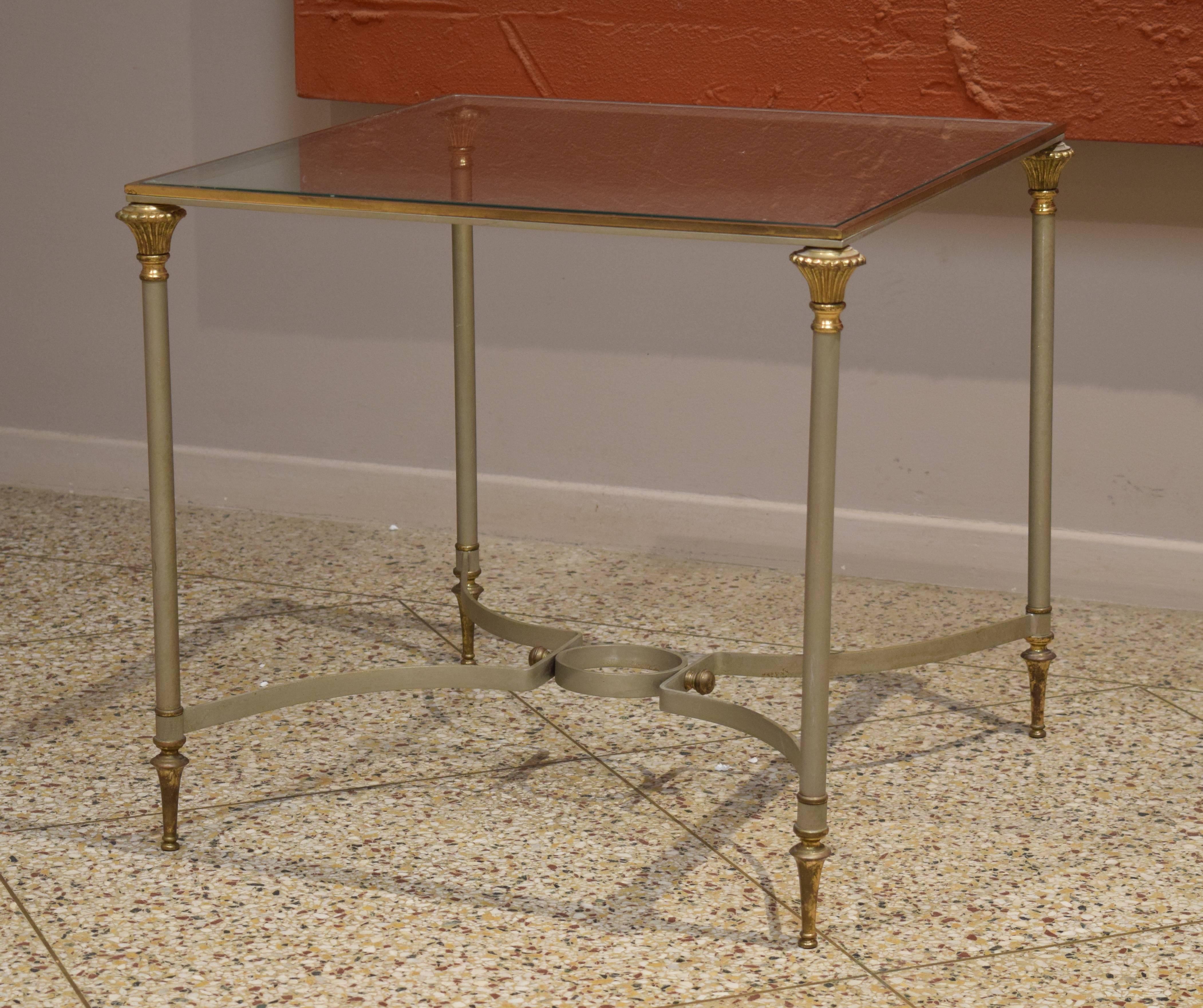 Mixed metals table with beautiful detailing. Stamped Italy as pictured.
